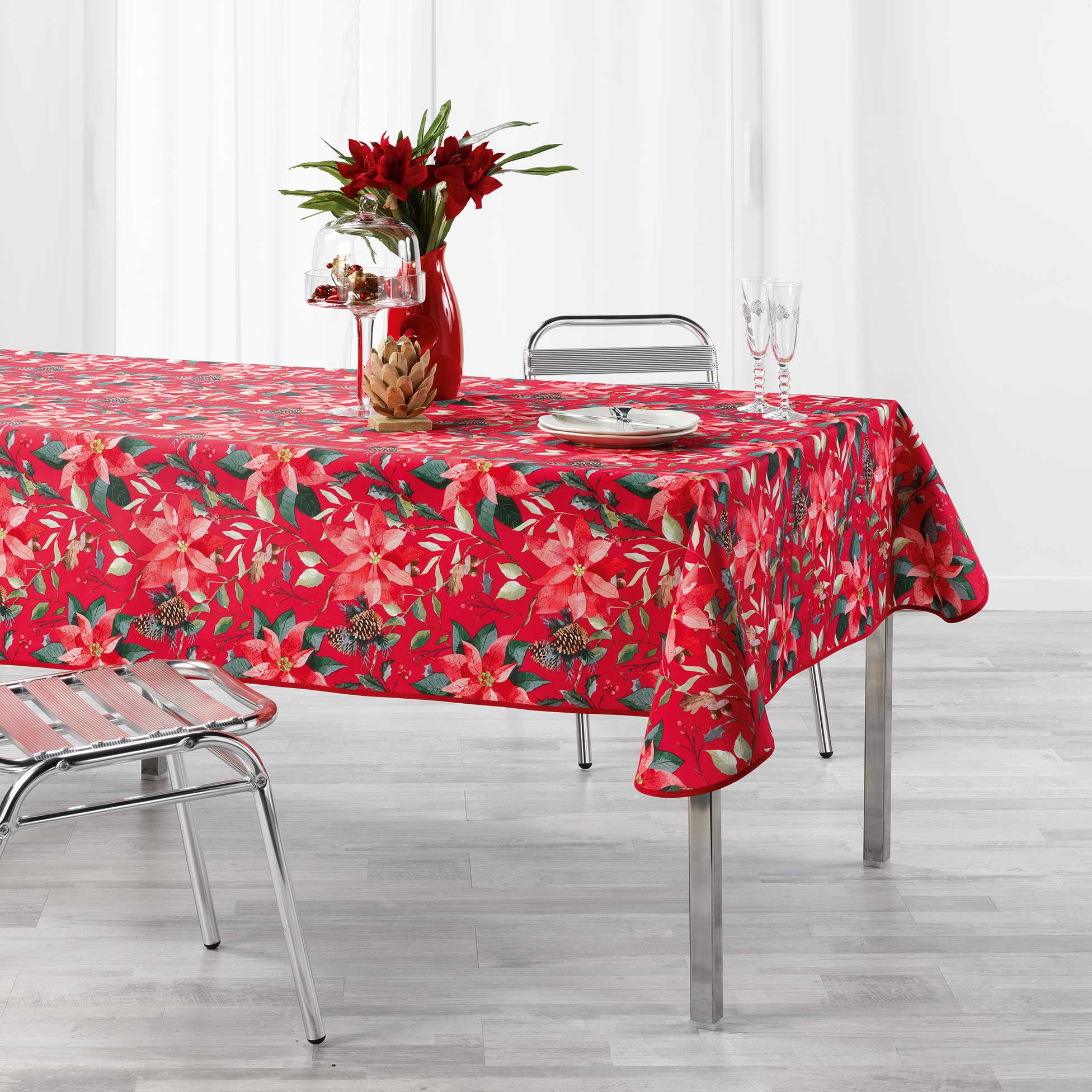 Nappe 140x240cm Rosiere rouge