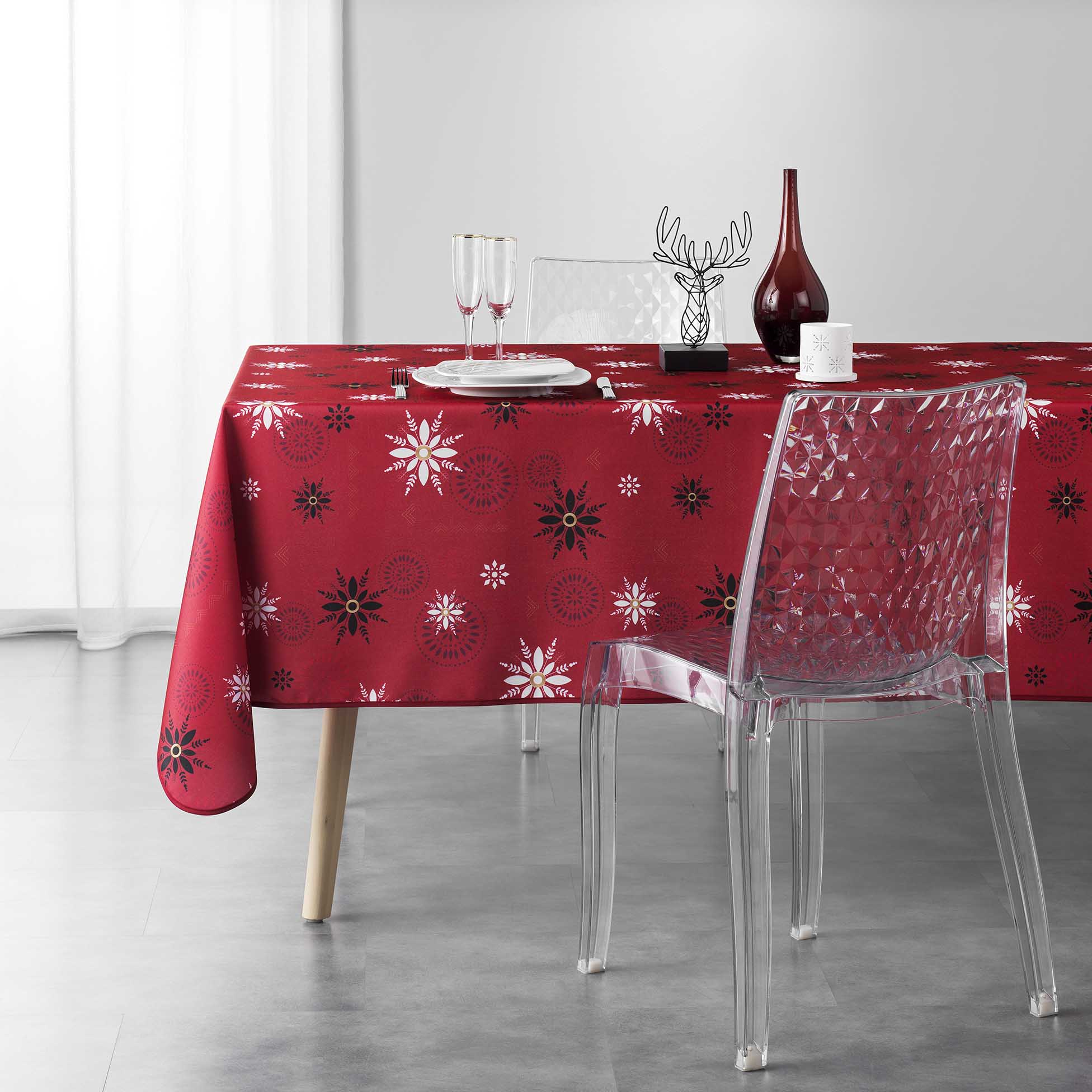 Nappe rectangle 150 x 240 cm L'enchante rouge