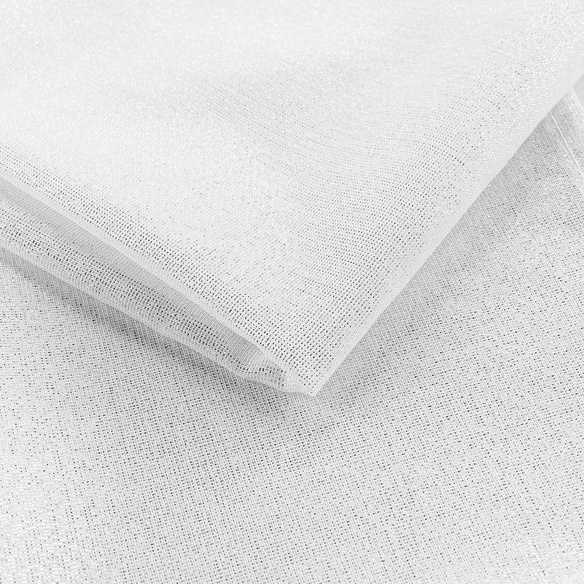 3 Serviettes de table 40 x 40 cm Silvery blanc argent