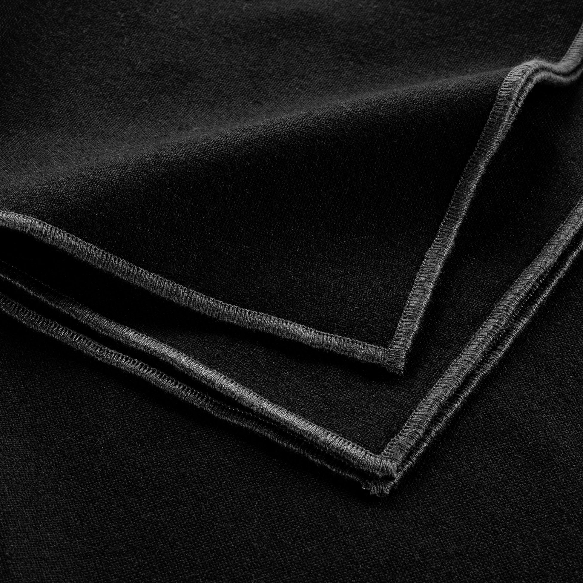 3 Serviettes de table coton recycle 40 x 40 cm Mistralines noir