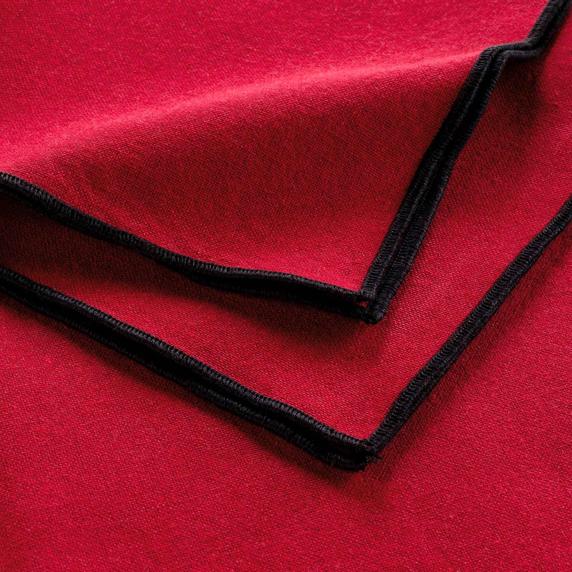 3 Serviettes de table coton recycle 40 x 40 cm Mistralines rouge