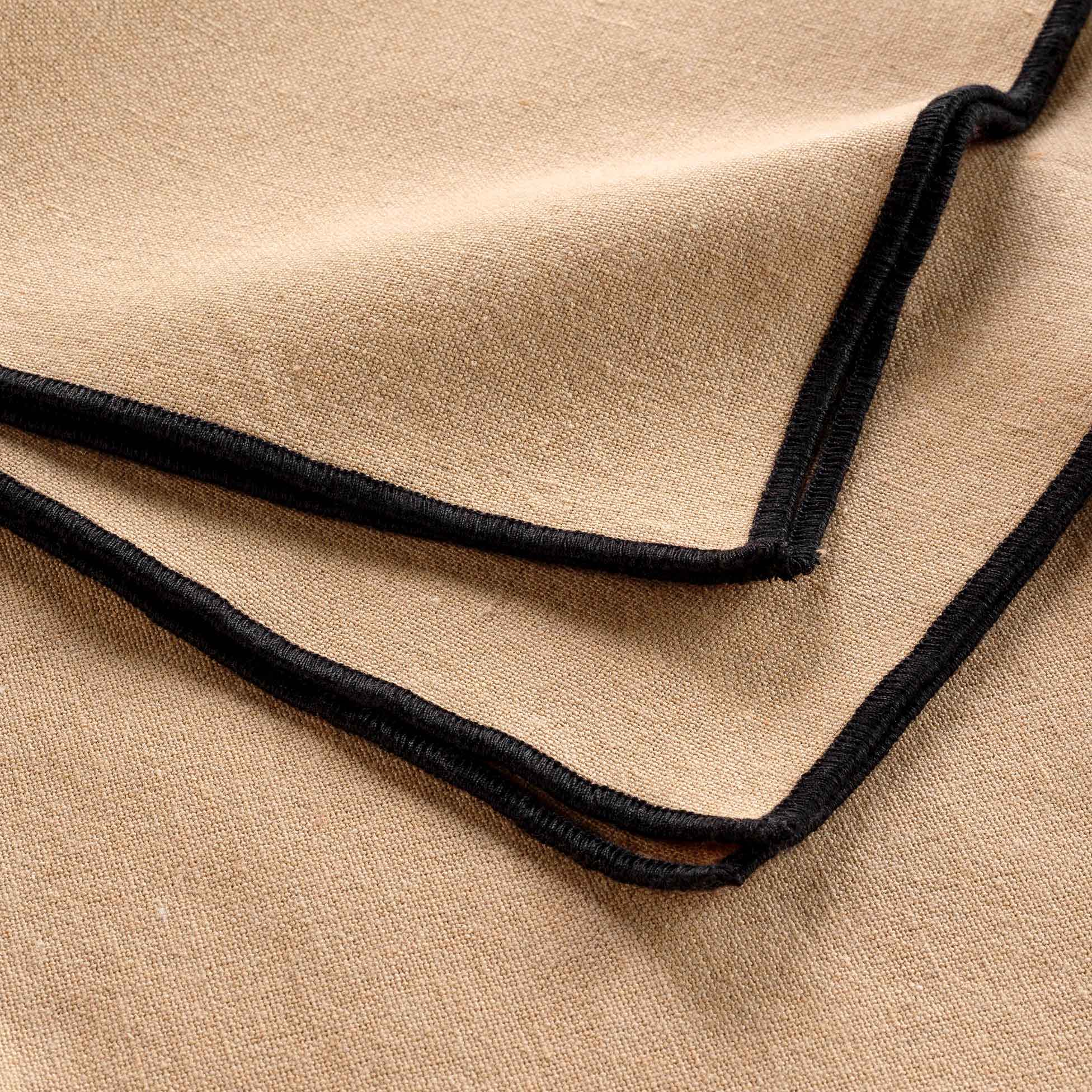 3 Serviettes de table coton recycle 40 x 40 cm Mistralines beige
