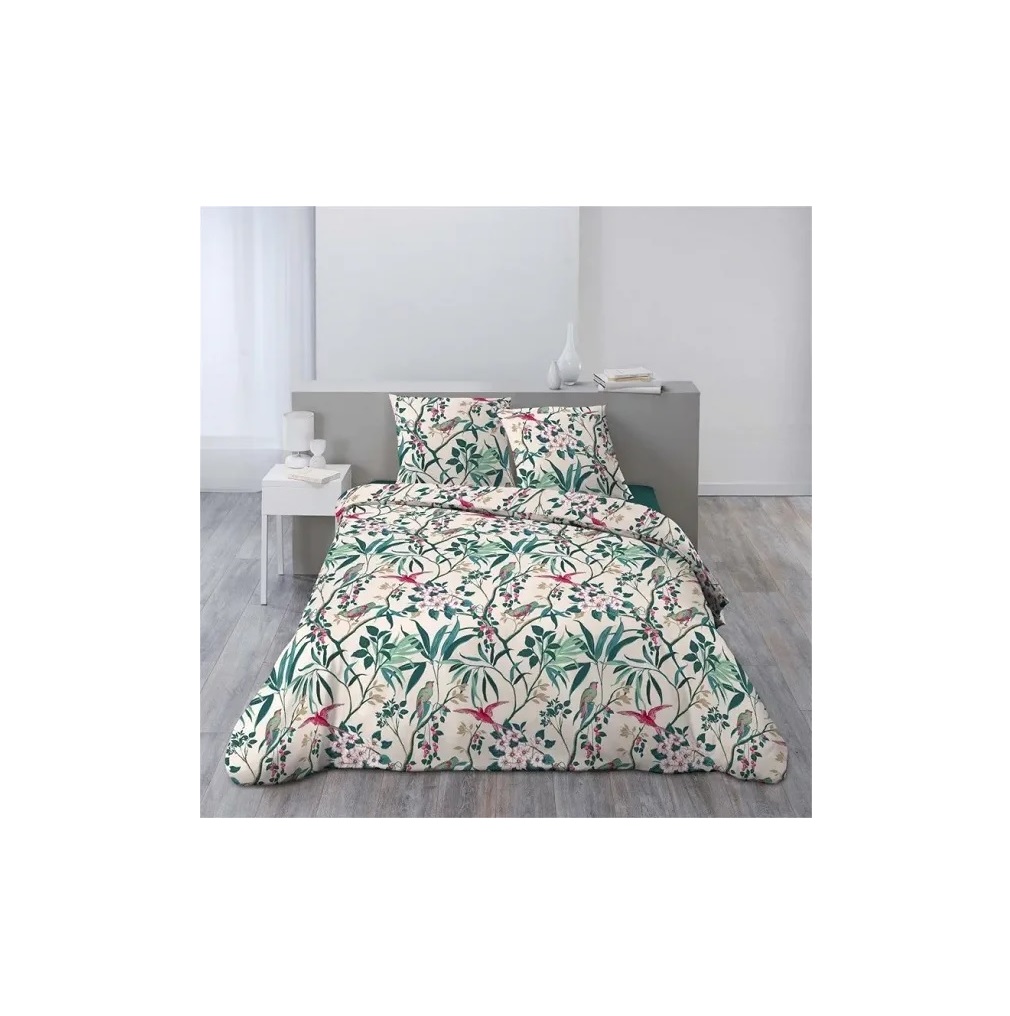 Housse couette + taies 240 x 260 cm Fleurs de Neona