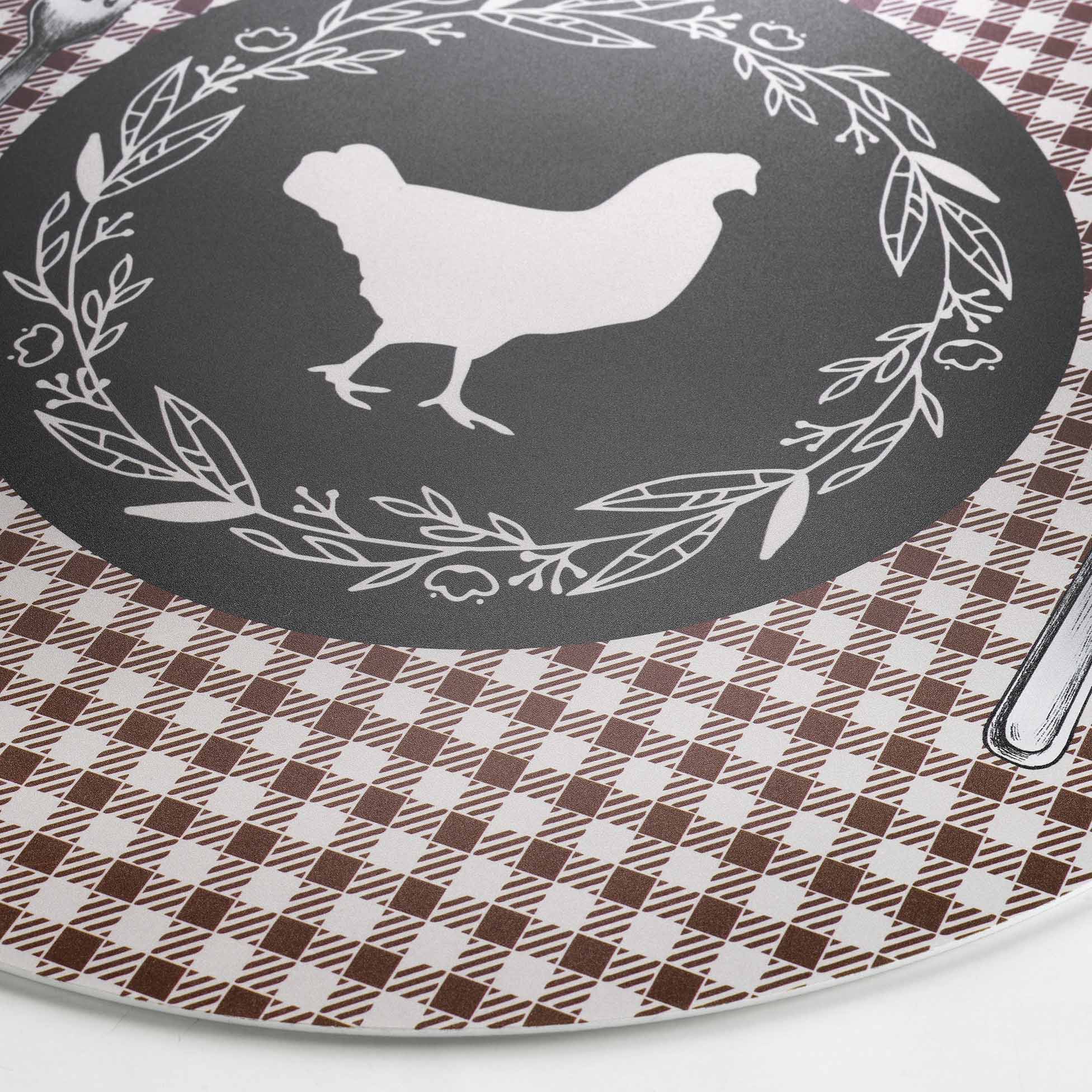 Set de table rond 36 cm Poule galino