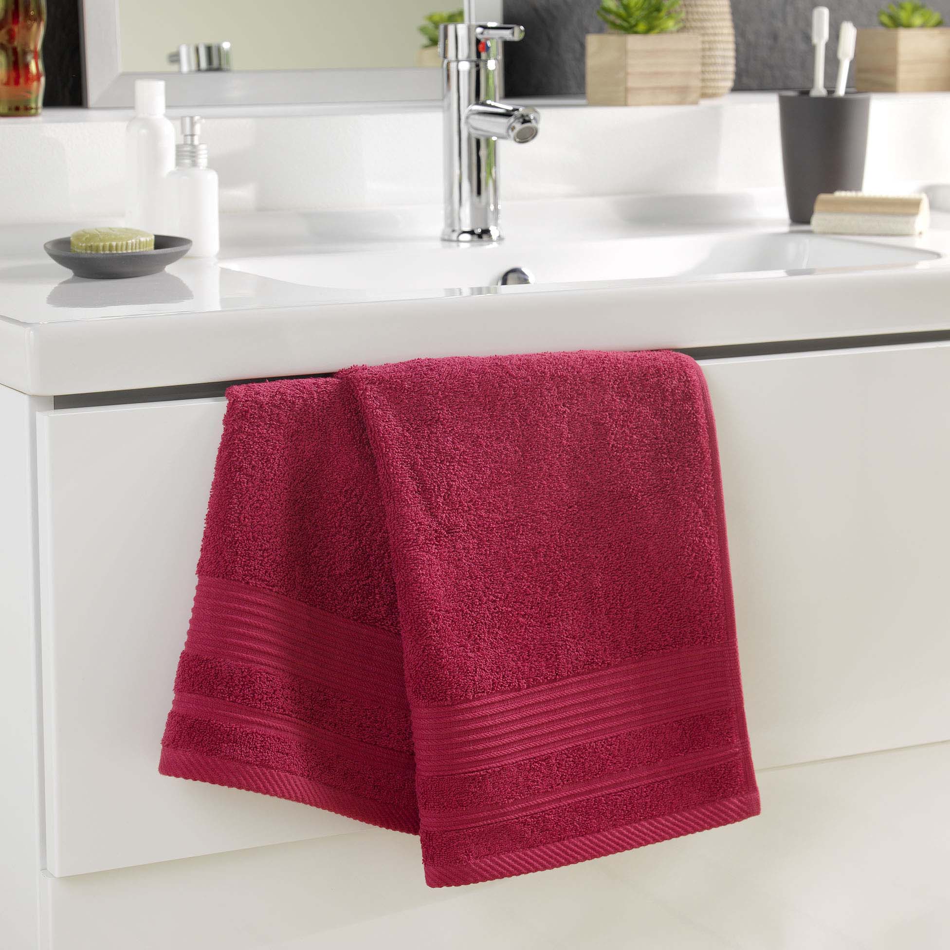 Serviette de toilette 50 x 90 cm Tendresse rouge