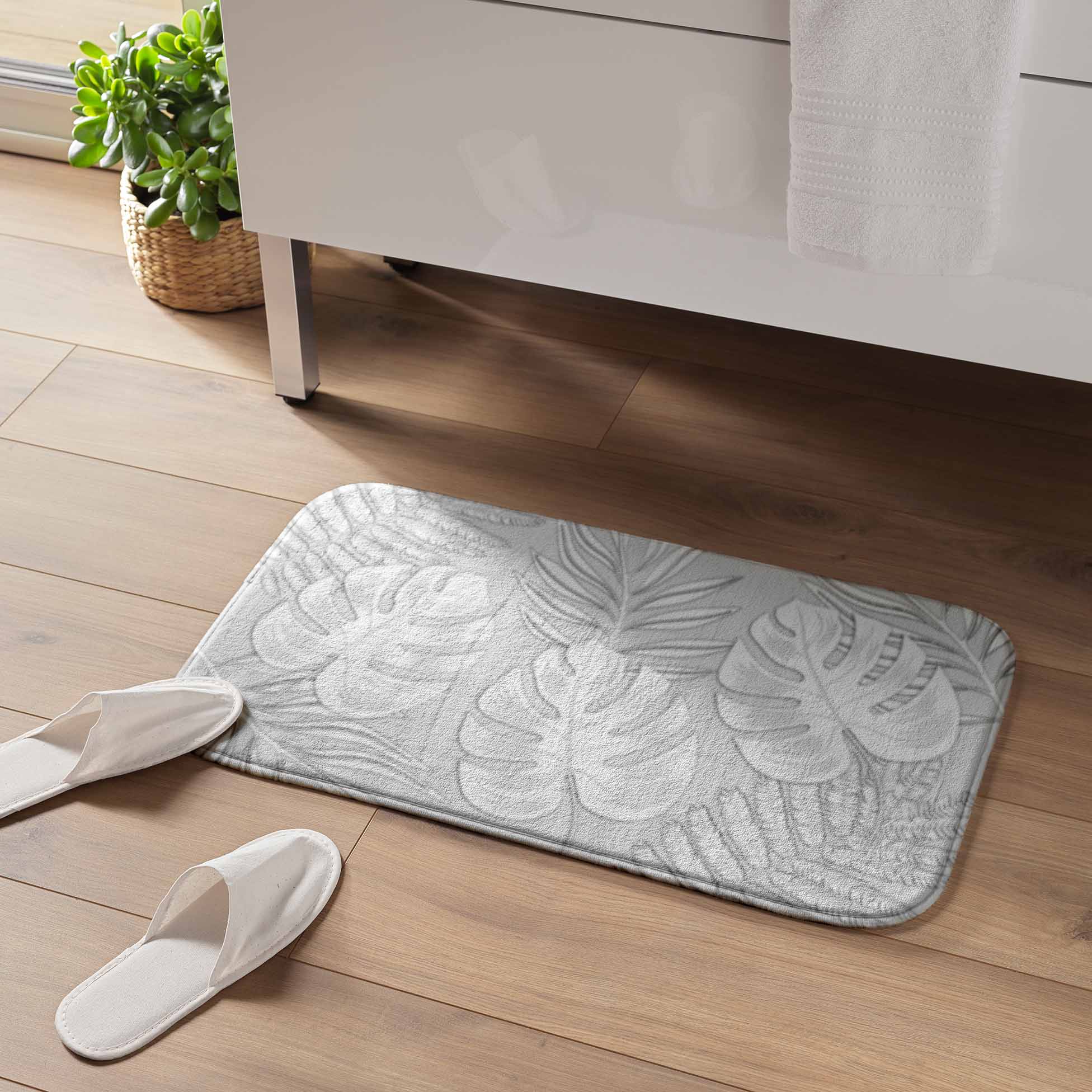 Tapis de bain 45 x 75 cm Feuilles d ambre