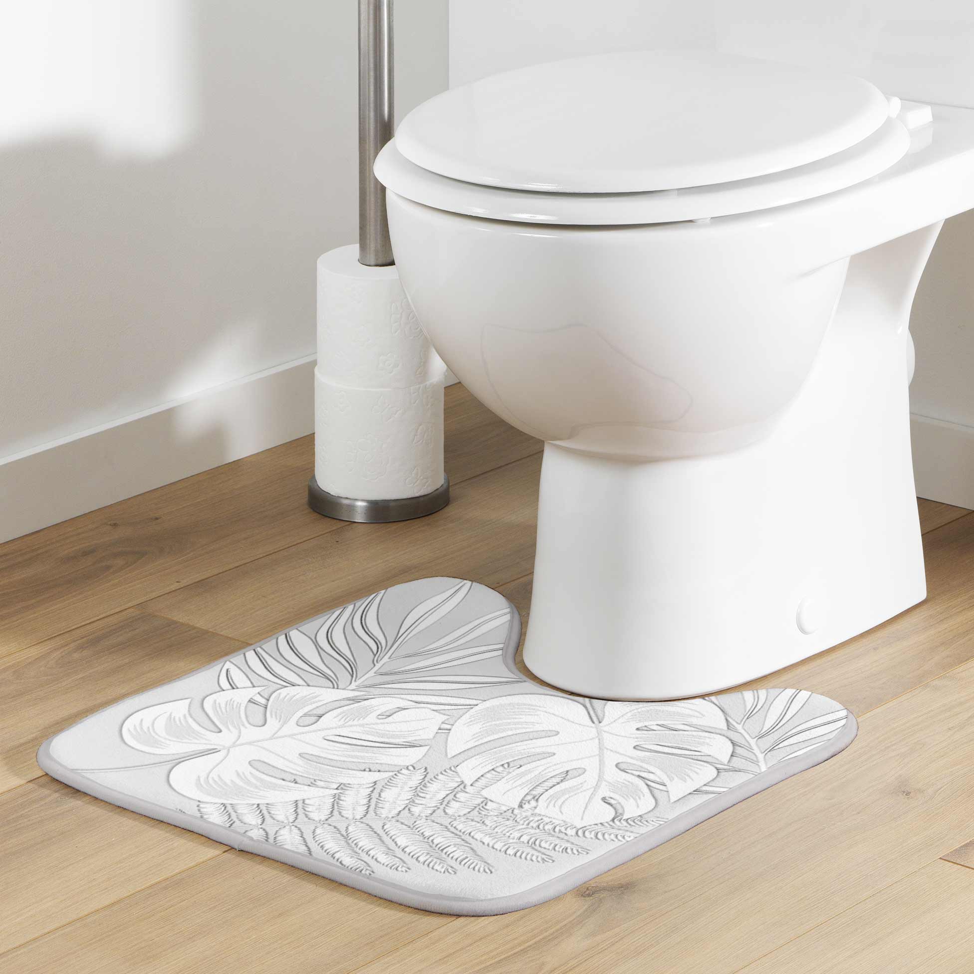 Tapis contour de WC 45 x 45 cm Feuilles d ambre