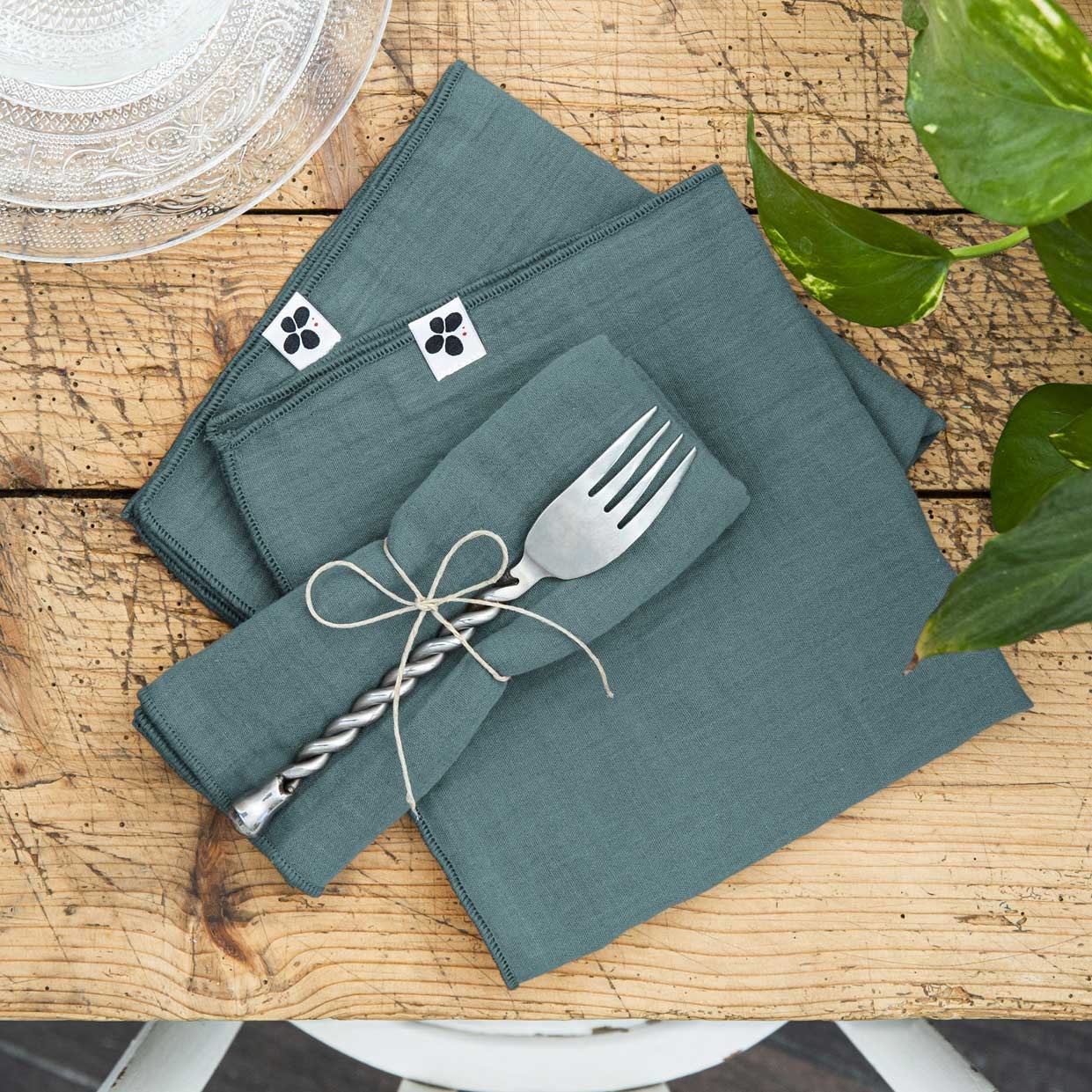 3 Serviettes de table en gaze de coton Canard