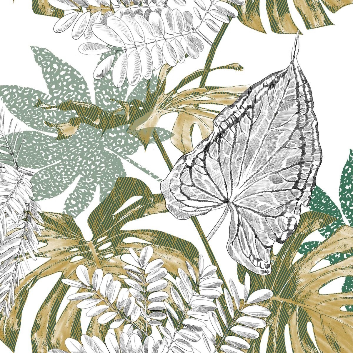 Parure Housse de couette + taie Collection Feuilles de monstera