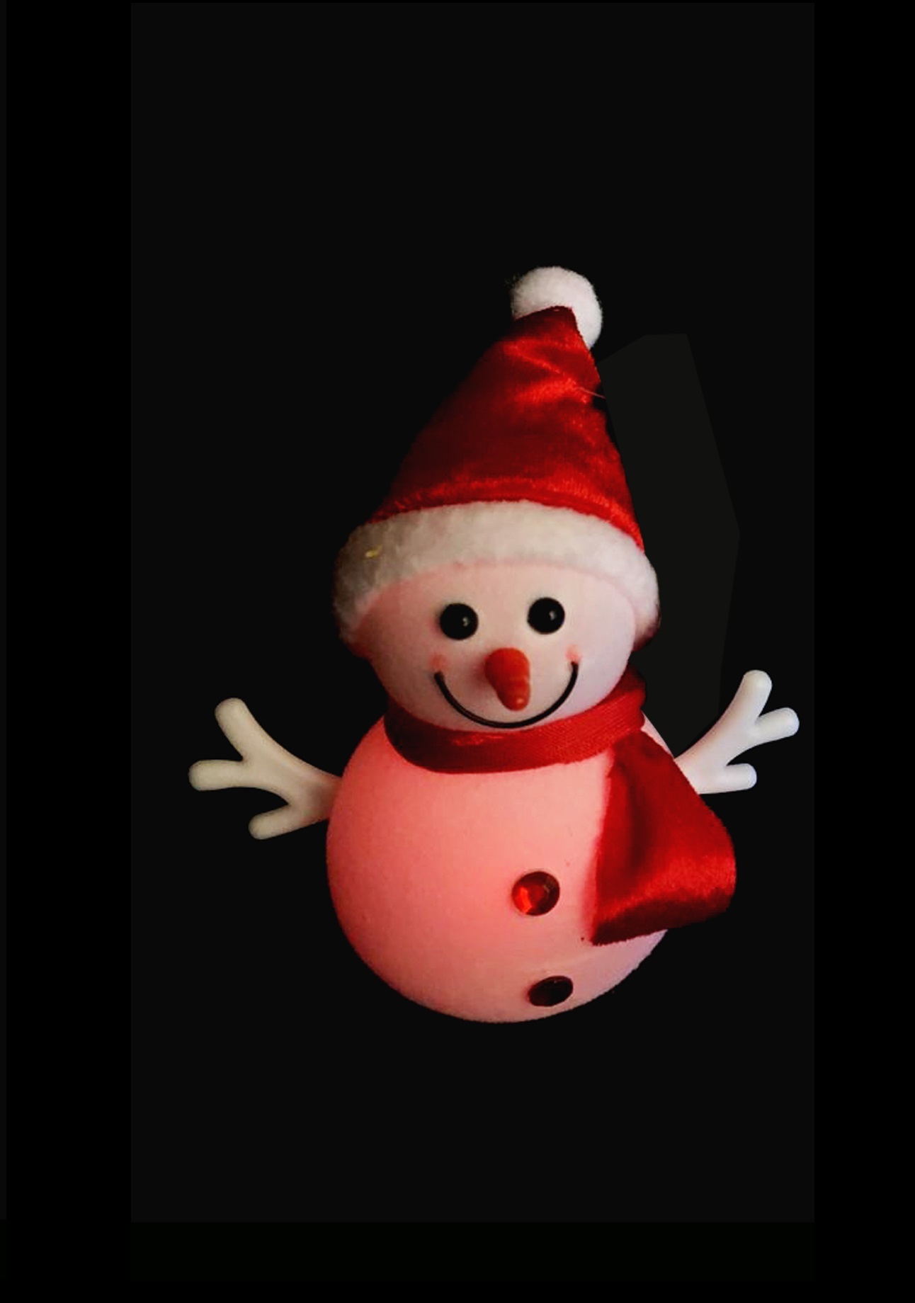 Bonhomme de neige bonnet rouge lumineux