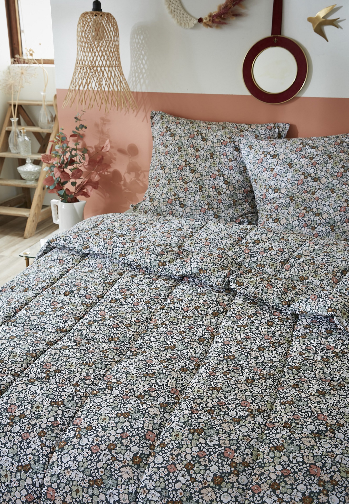 Couette coton imprimee Malia en fleurs