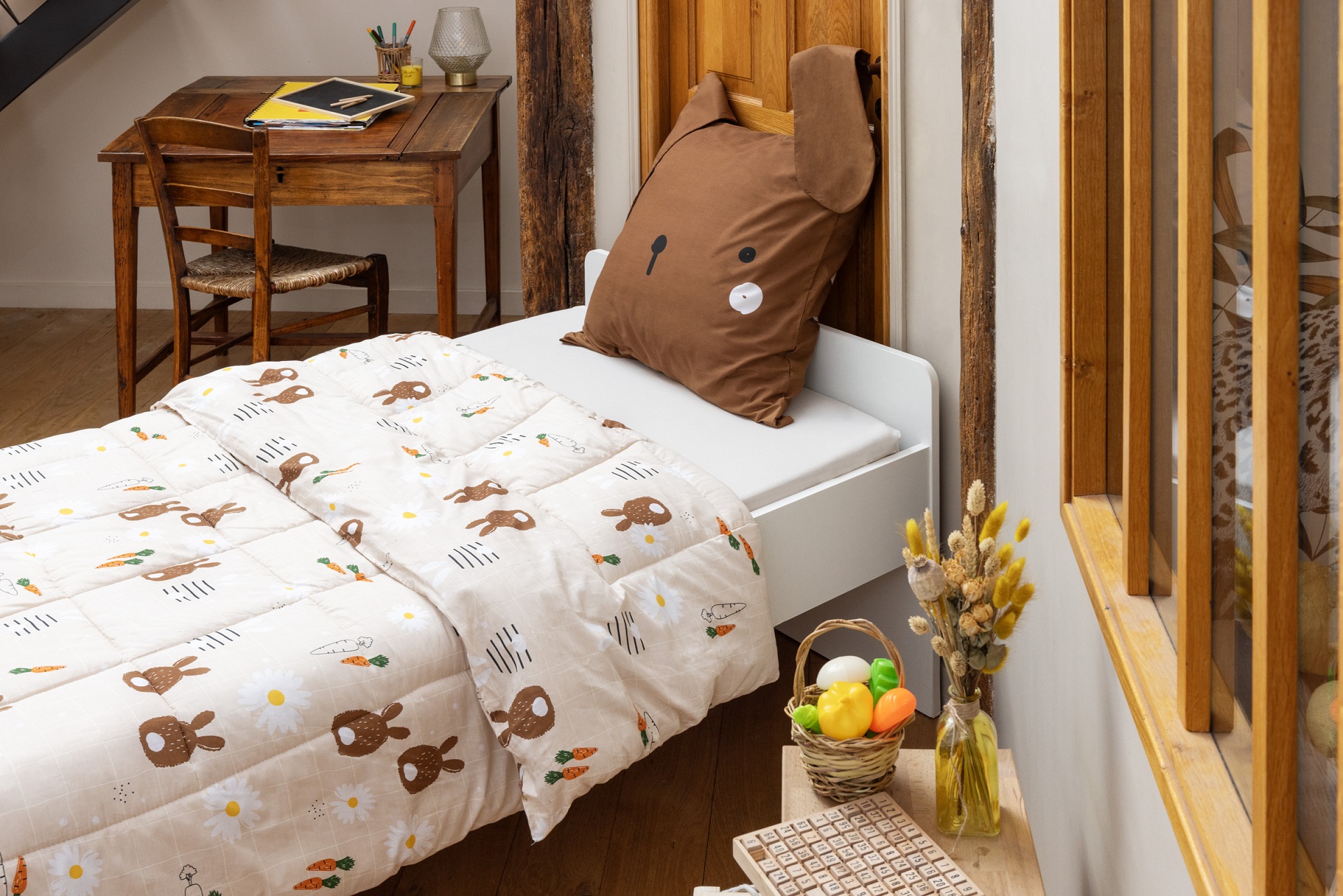 Couette imprimee 240 x 260 cm Pompon le petit lapin