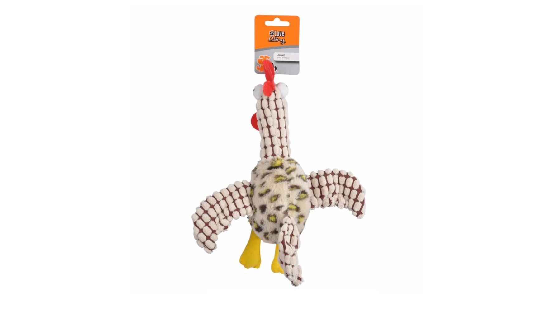 Jouet peluche coq pour chien