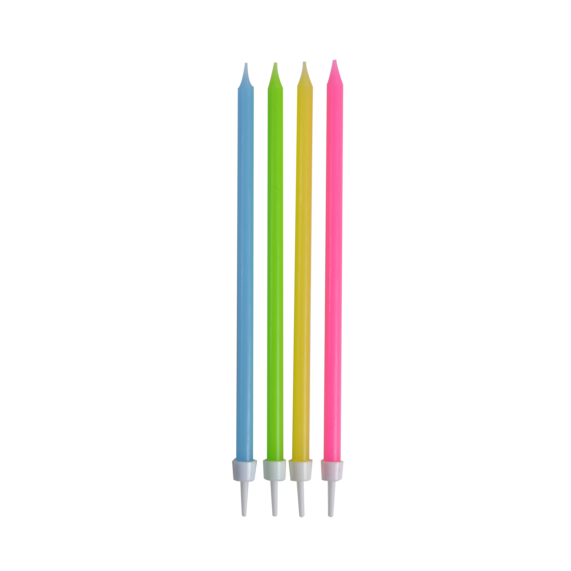 Set de 16 longues bougies d anniversaire 14.5 cm multicolore