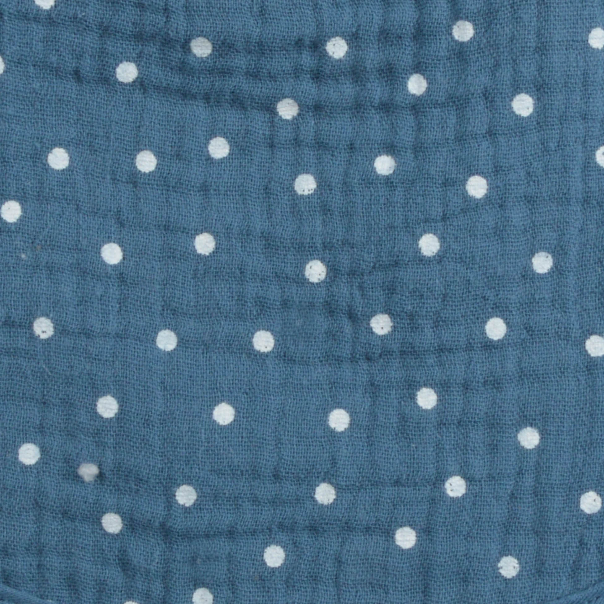 Lot de deux bavoirs bebe en gaze de coton 22 x 27 cm bleu