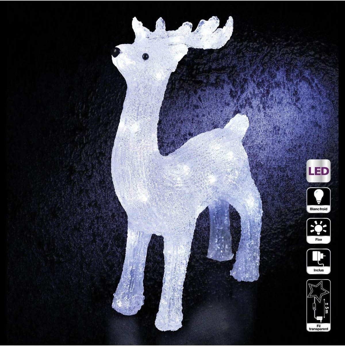 Renne de Noel lumineux exterieur 40 Led 45 cm