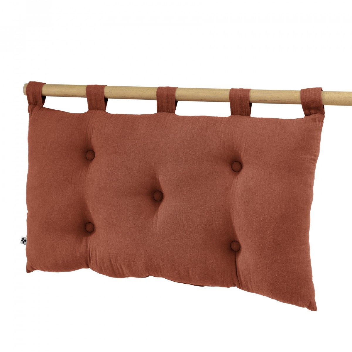 Tte de lit 5 boutons avec passants Gaze de coton 50 x 80 cm Terracotta