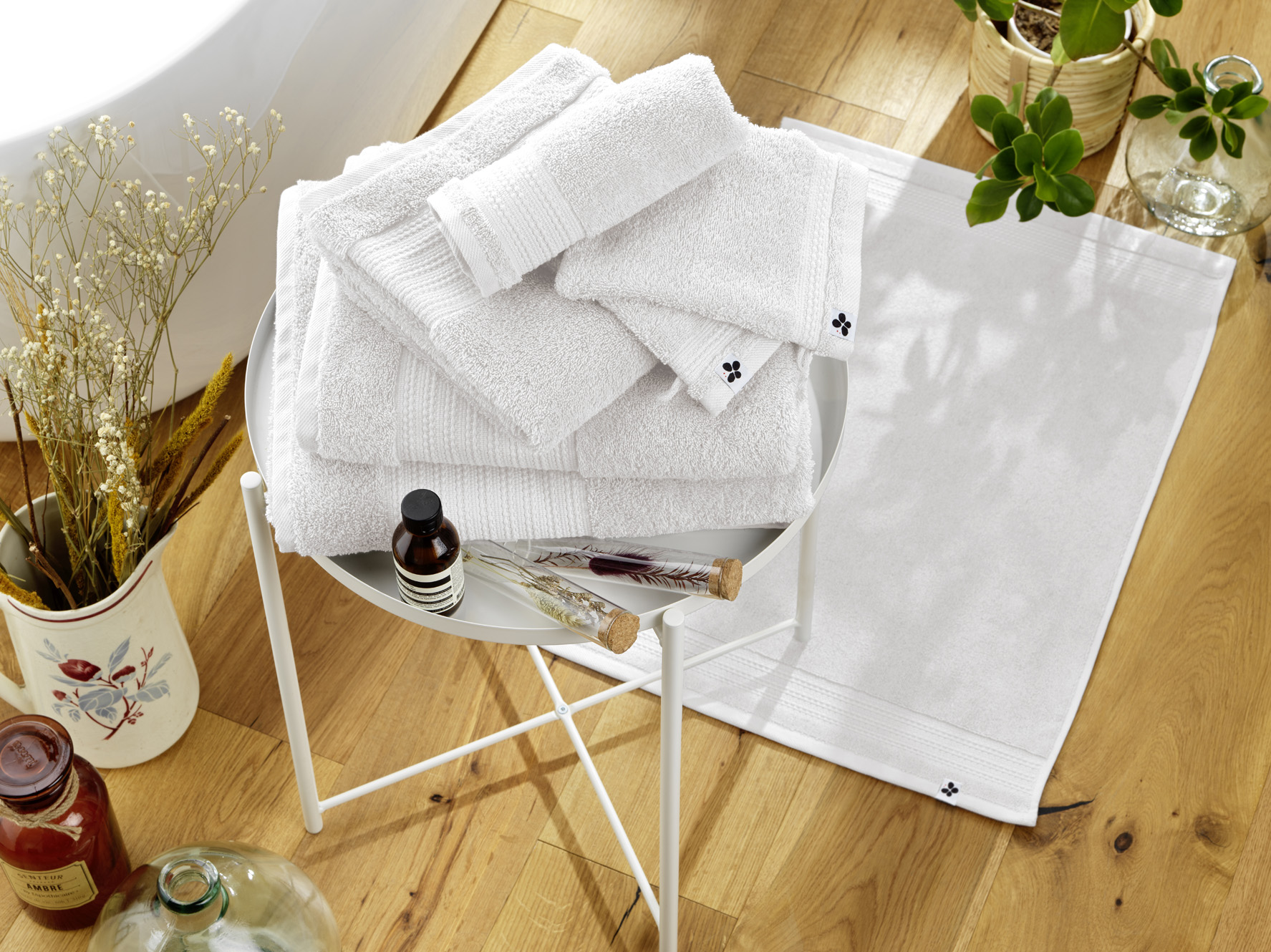 Tapis de bain coton Garance Chantilly