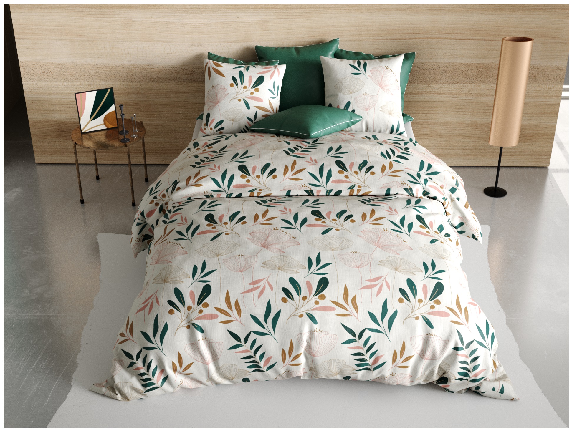 Housse de couette + 2 taies fleur de Kano