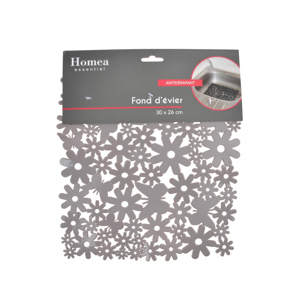 Tapis fond d'evier taupe