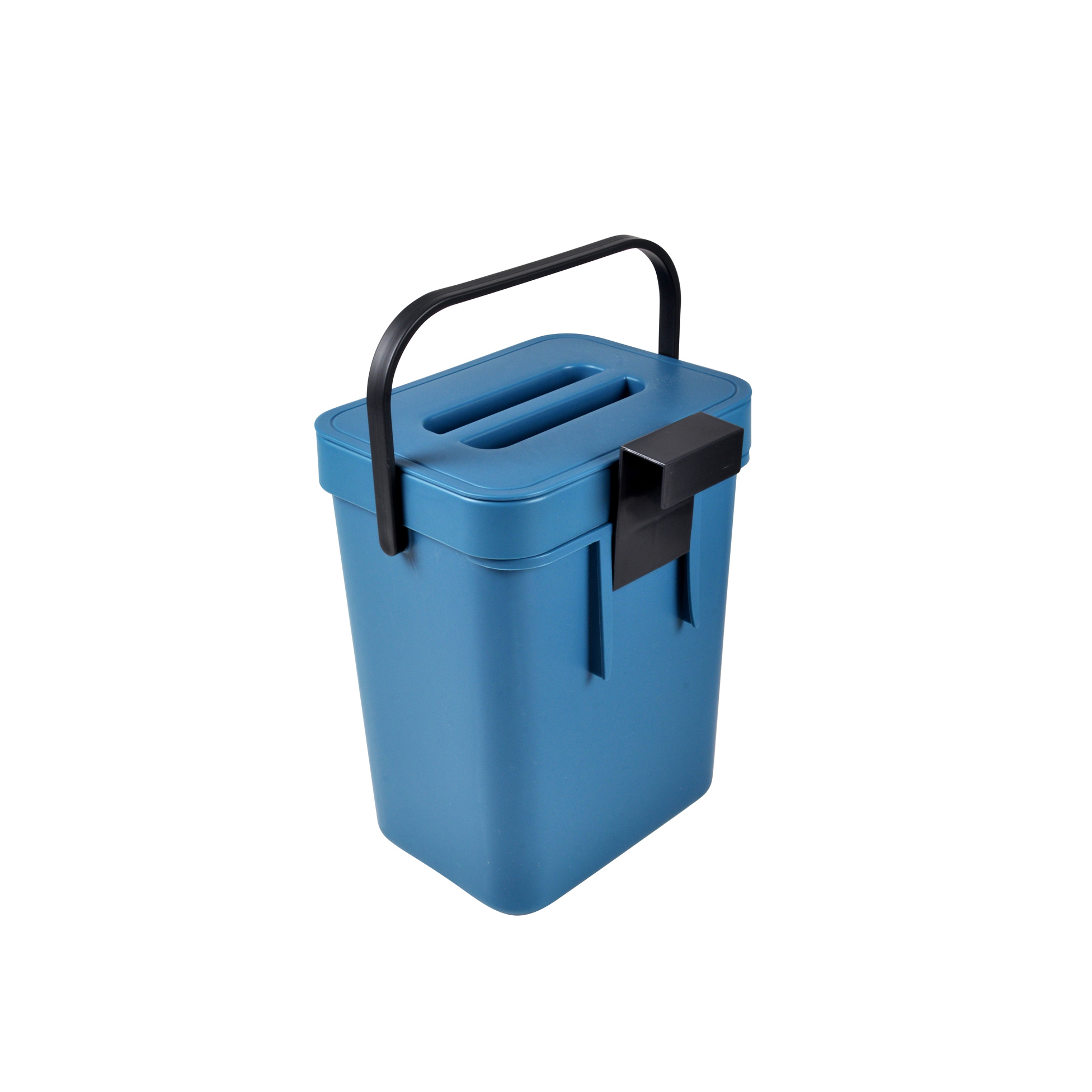 Poubelle compost de cuisine 3L accrochable 16 x 12 x 20 cm bleu