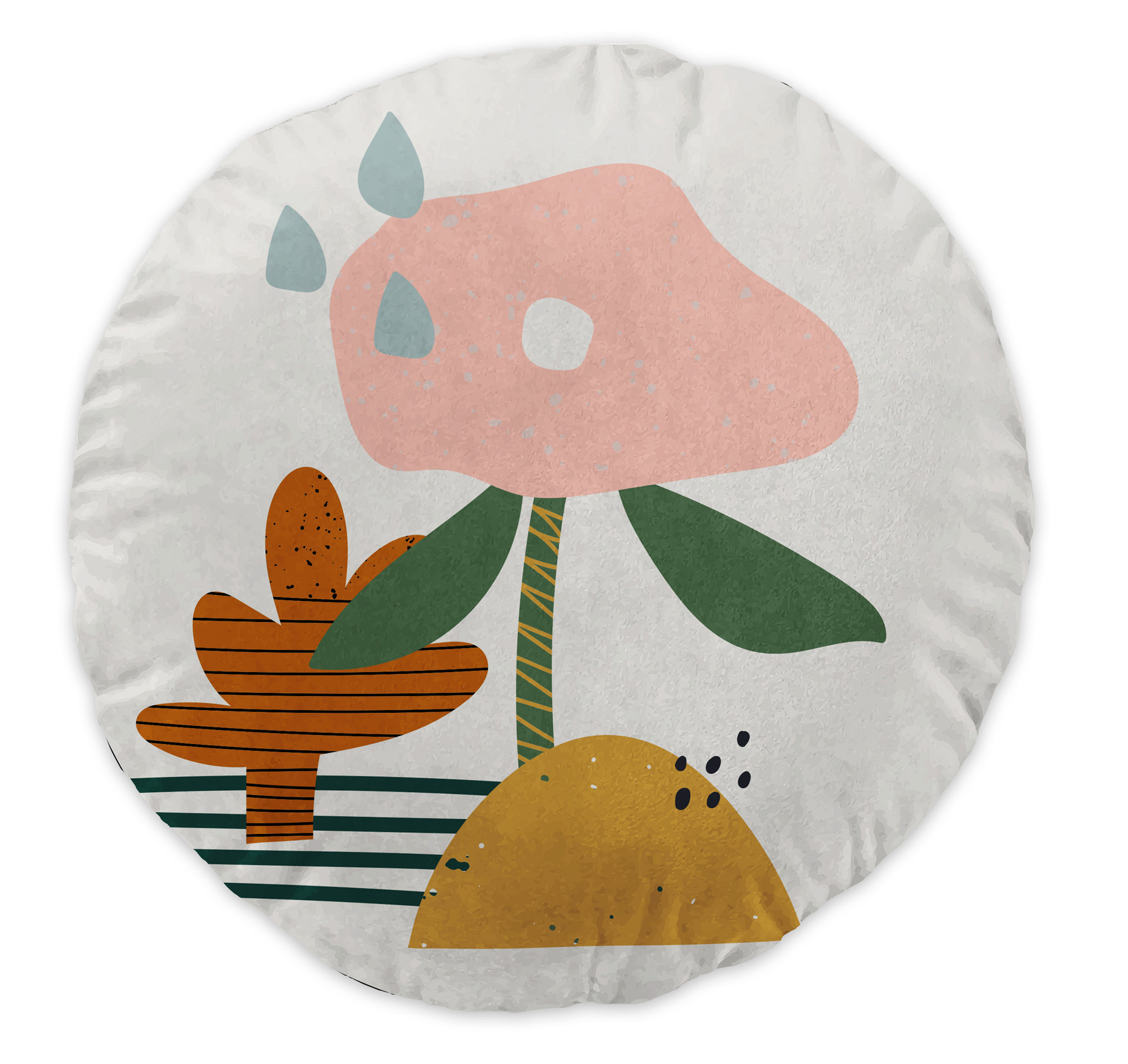 Coussin rond dessin d'enfant