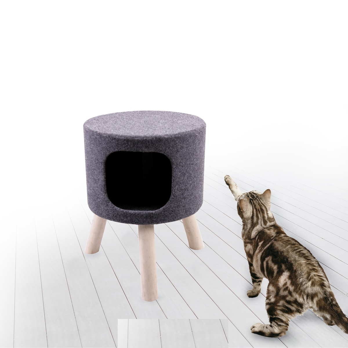 Arbre a chat niche tabouret