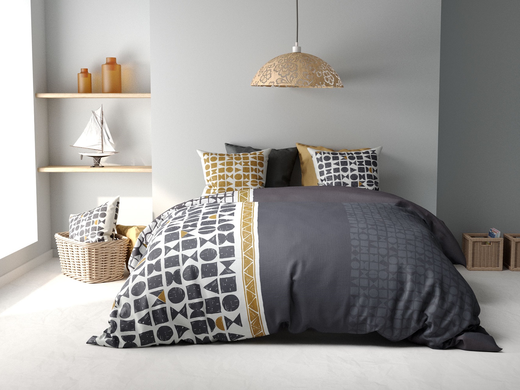 Housse de couette + taie reversible Union