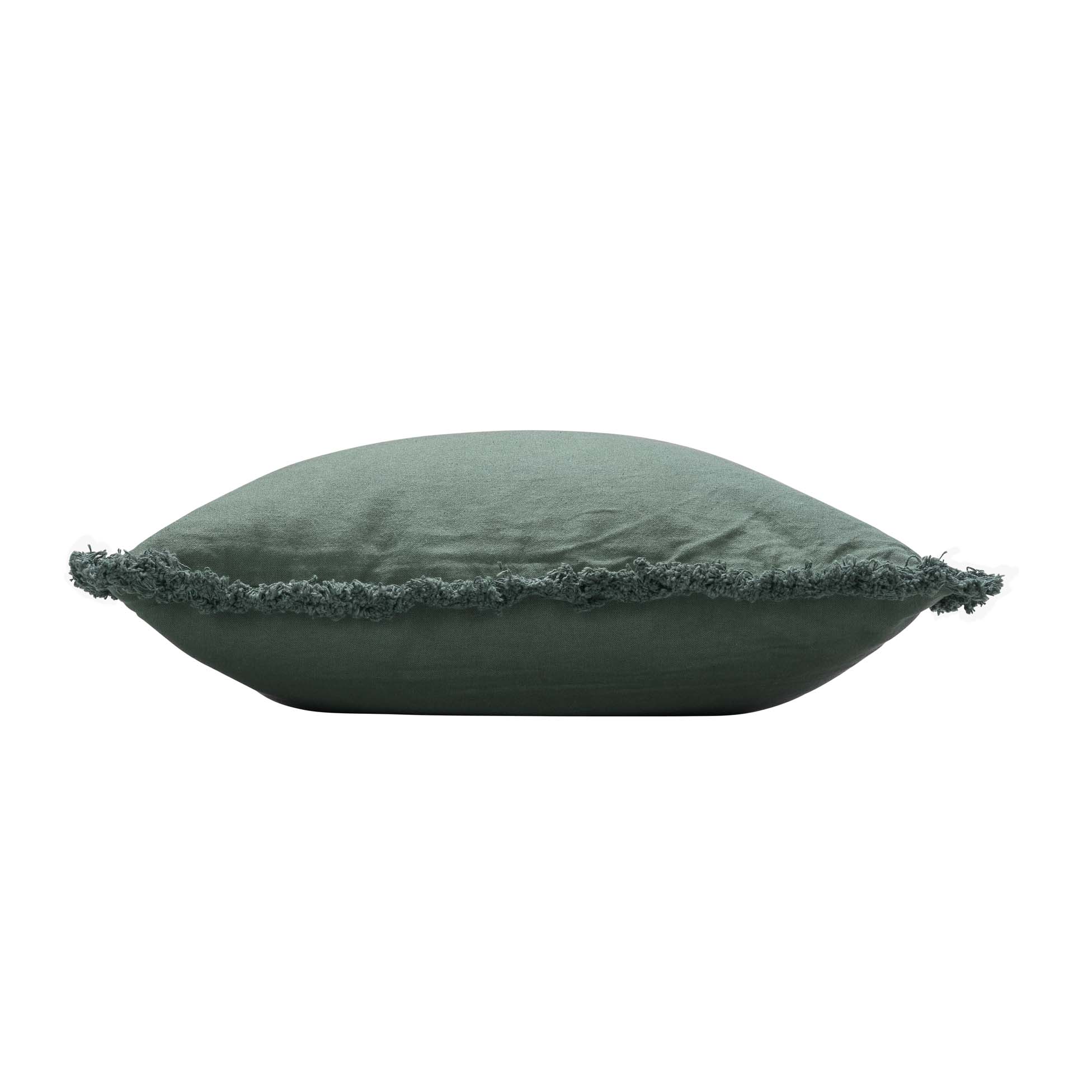 Coussin a franges 45 x 45 cm Evea vert