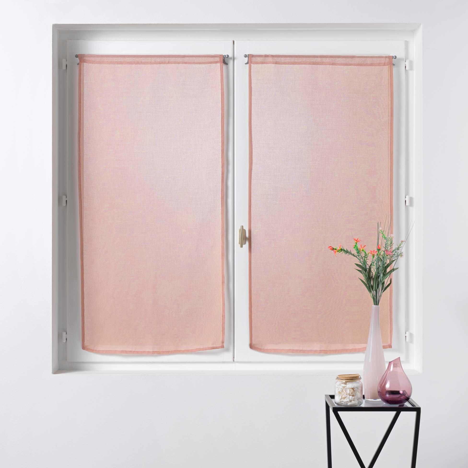 Paire de Rideaux Voile 60 x 90 cm Sandras Rose