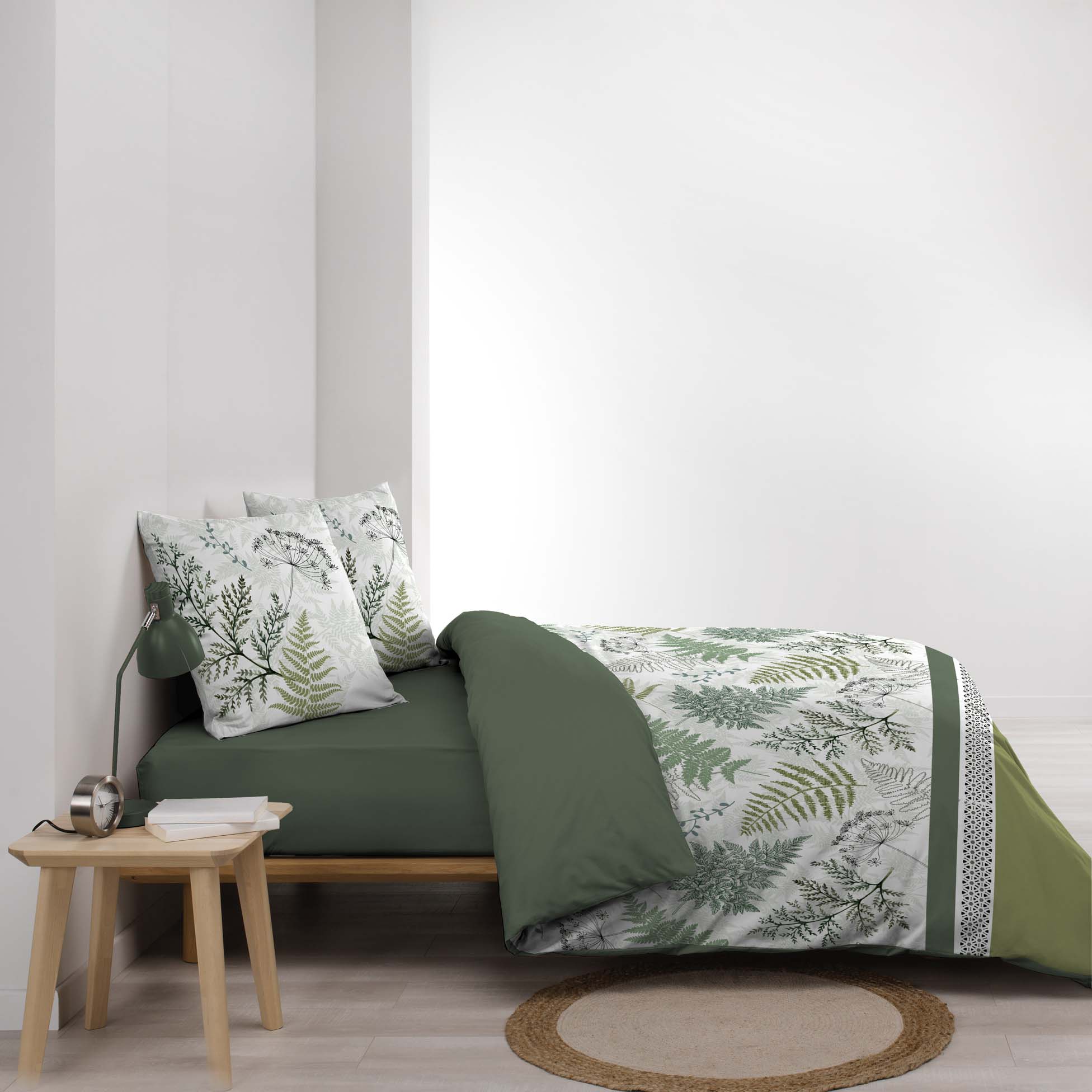 Housse de couette + 2 taies Gaze de coton 220 x 240 cm Verveine