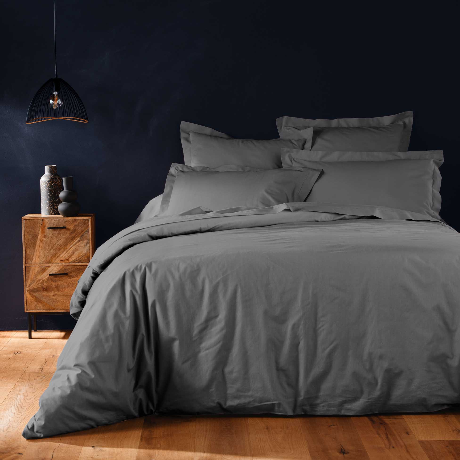 Housse de couette 220 x 240 cm Emotion anthracite