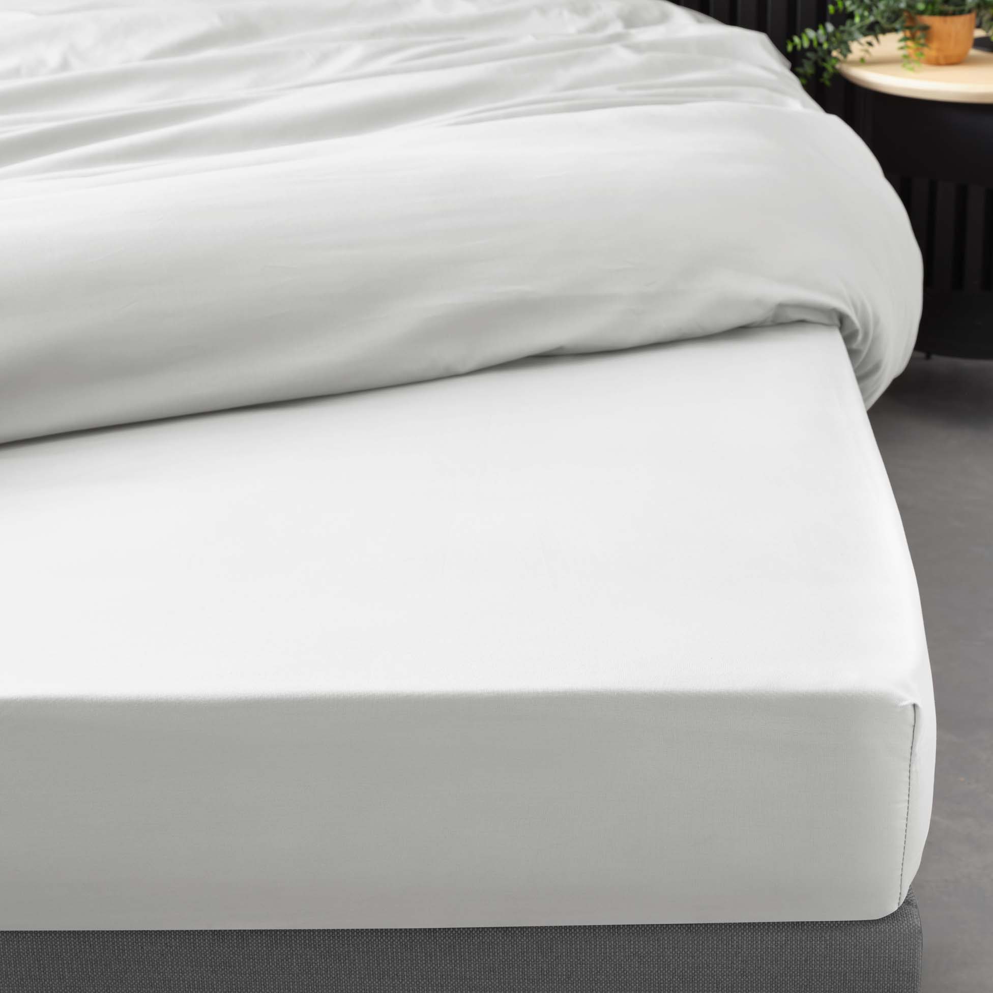 Drap housse 90 x 190 cm Percale de coton blanc