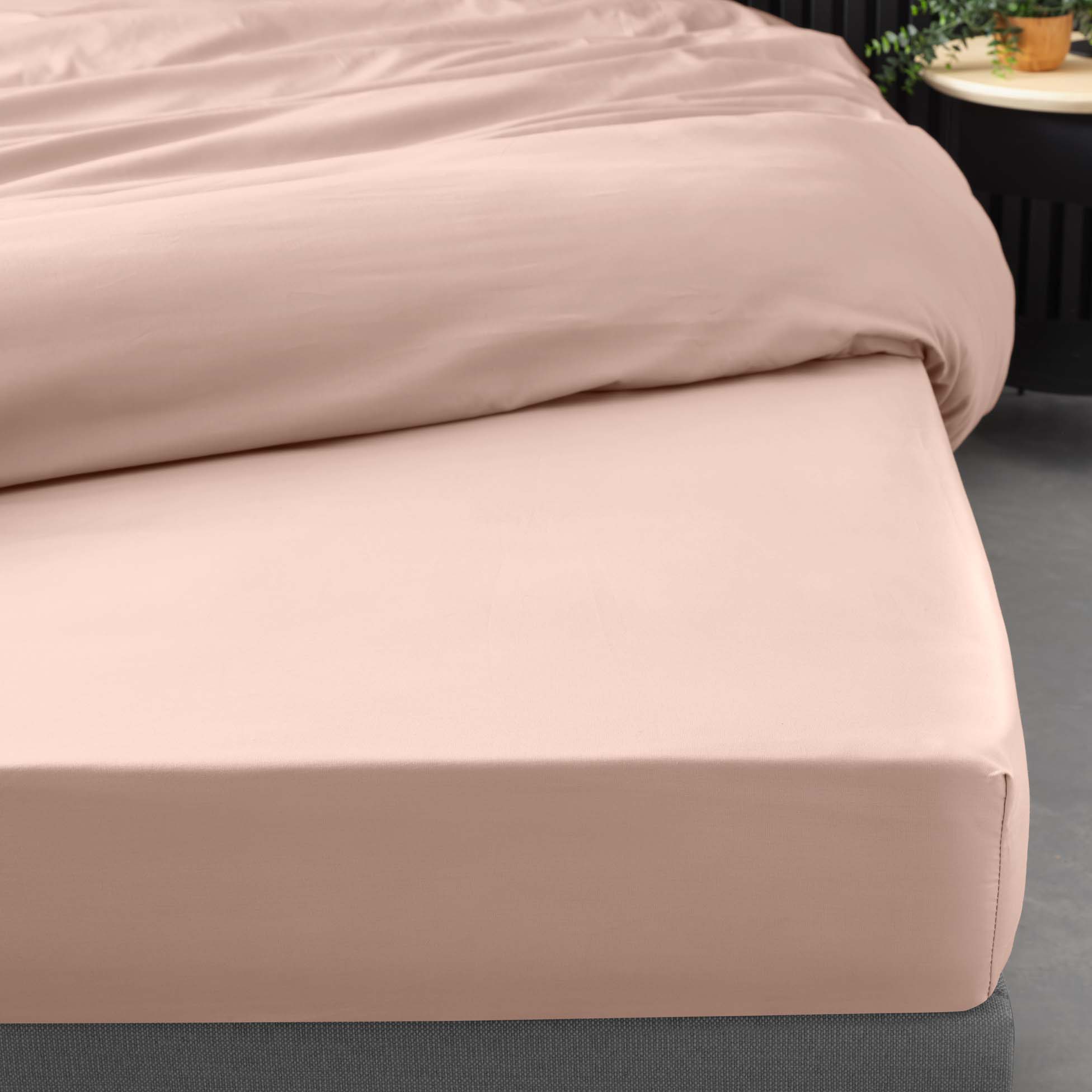 Drap housse 140 x 190 cm Percale de coton nude