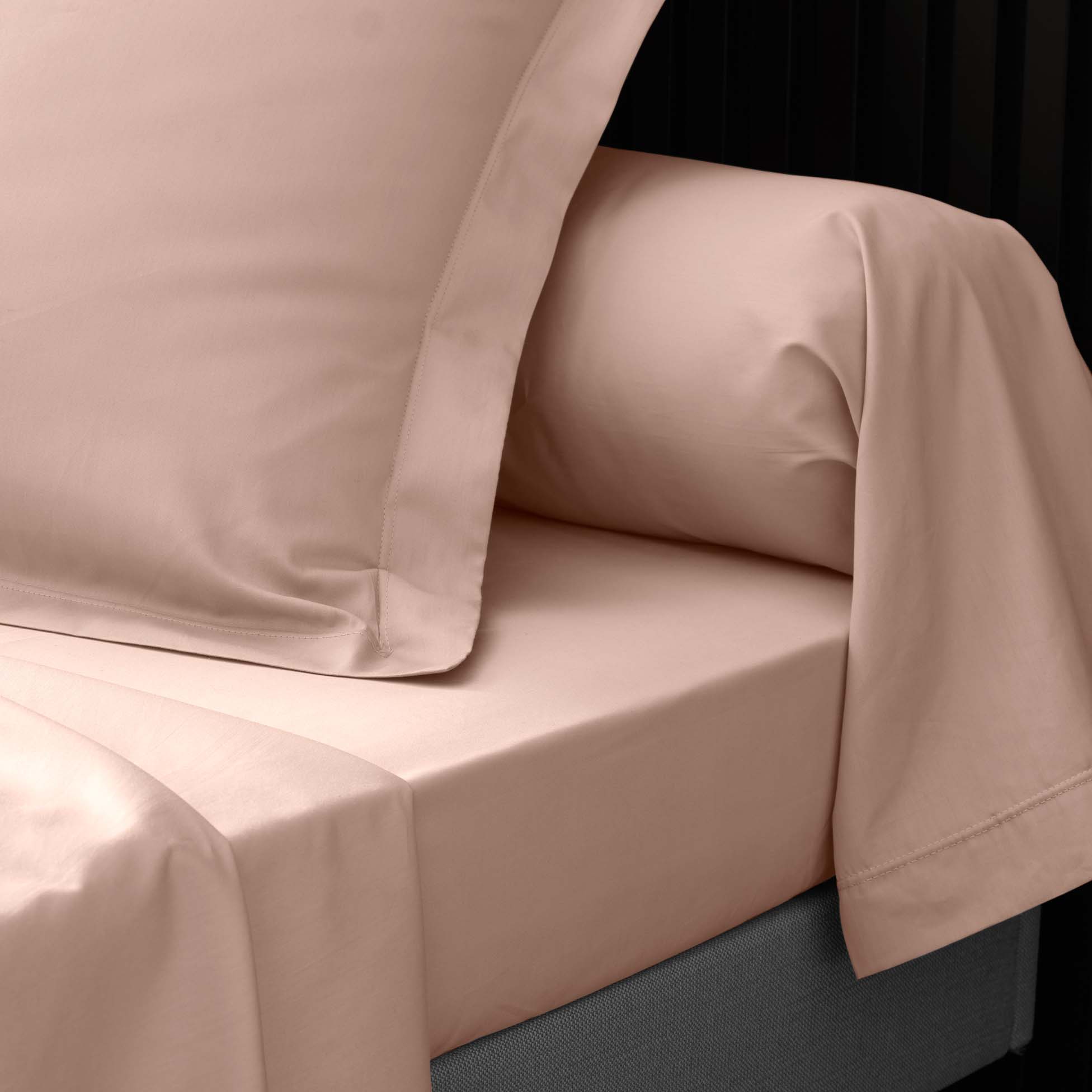 Drap plat 180 x 290 cm Percale de coton nude