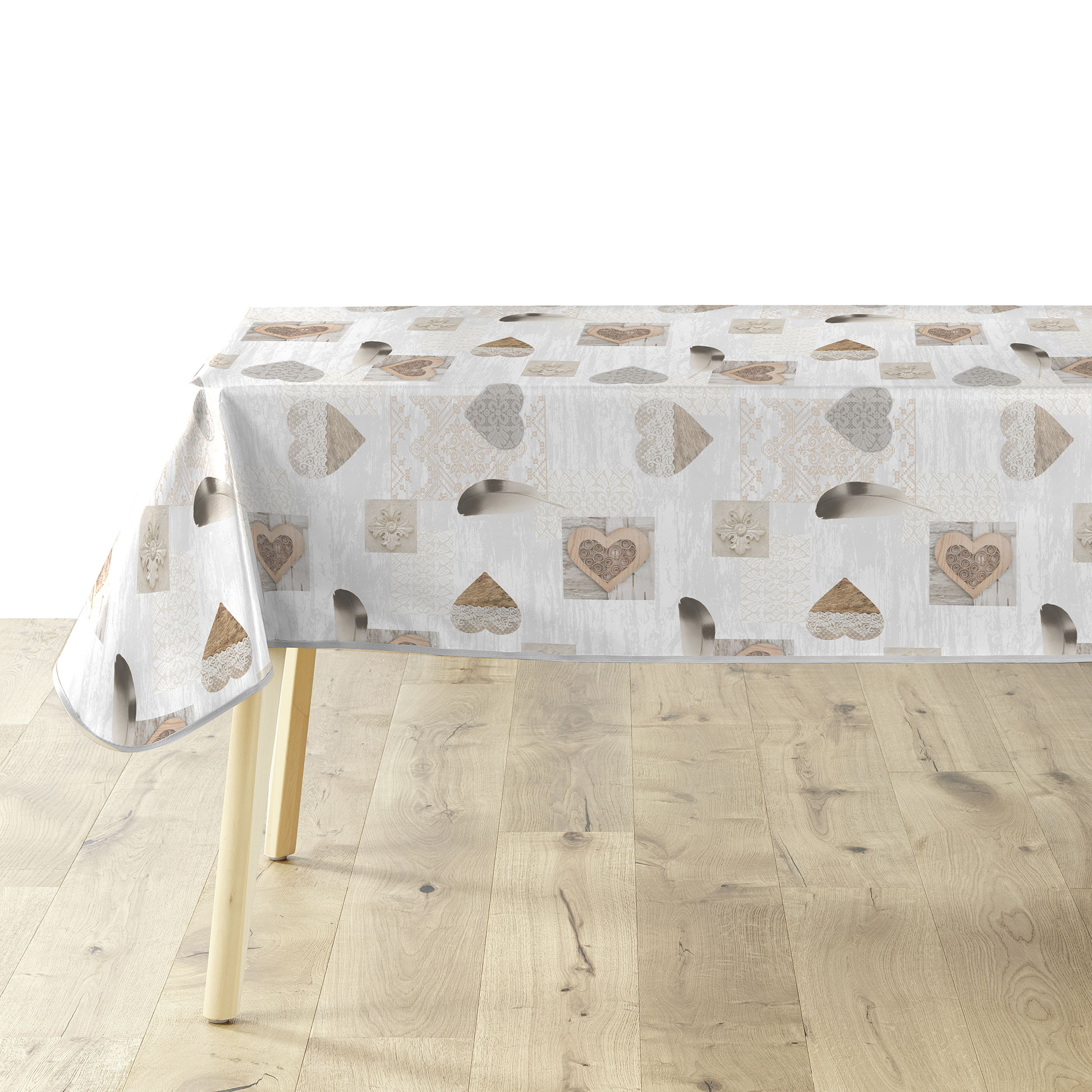 Nappe rectangle PVC 140 x 240 cm Coeur delicia