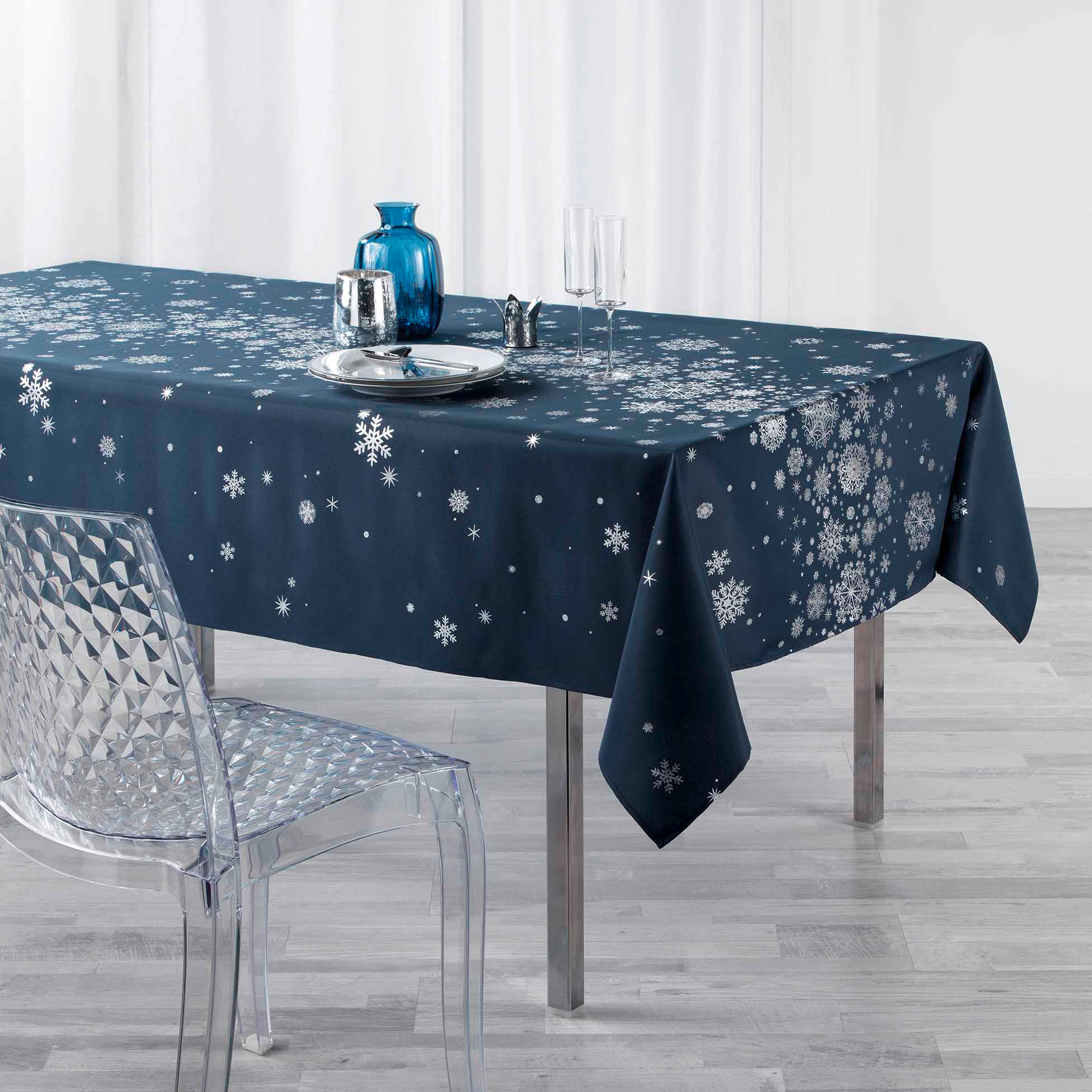 Nappe rectangle 150 x 240 cm Constellation bleu marine