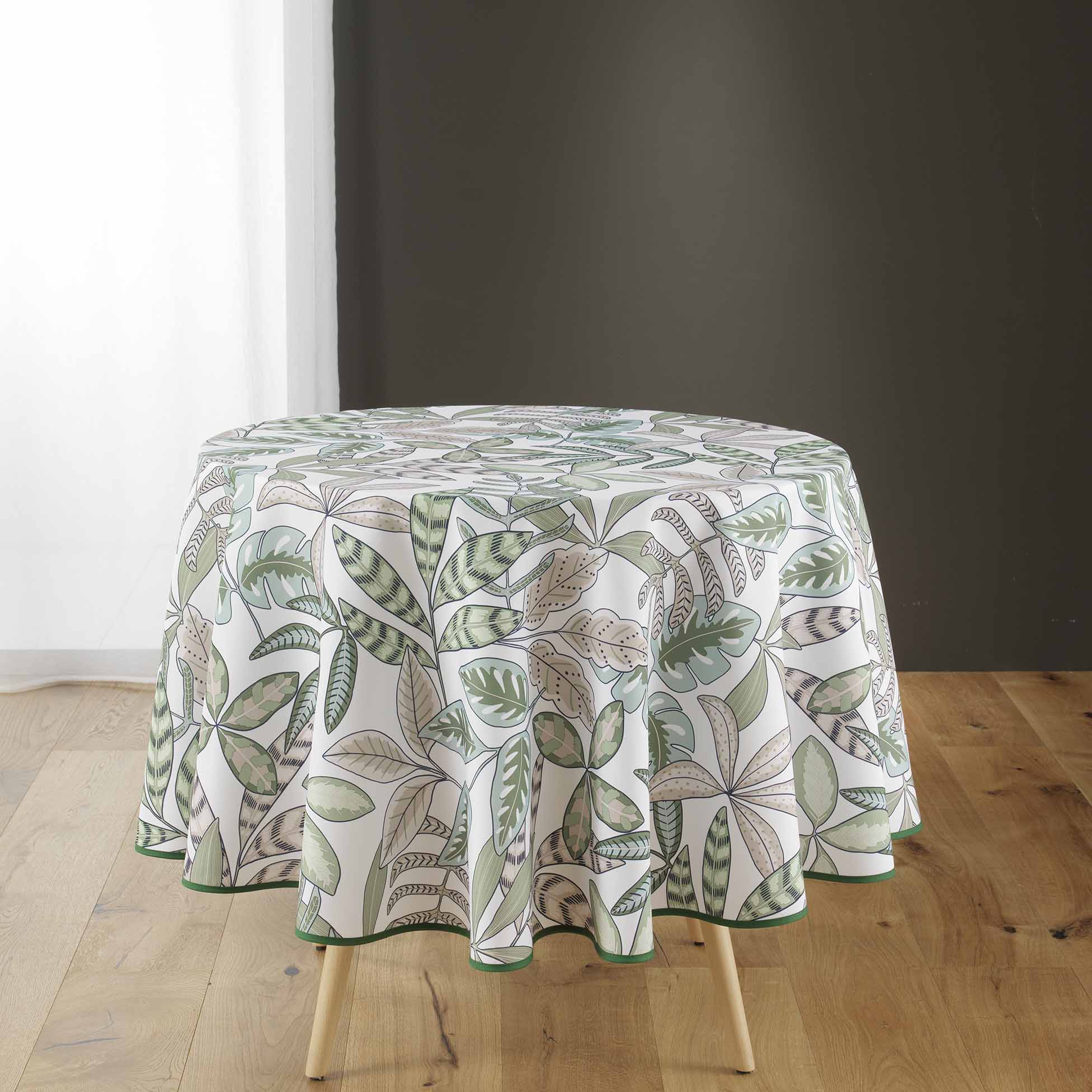 Nappe ronde 180 cm feuilles beautaline