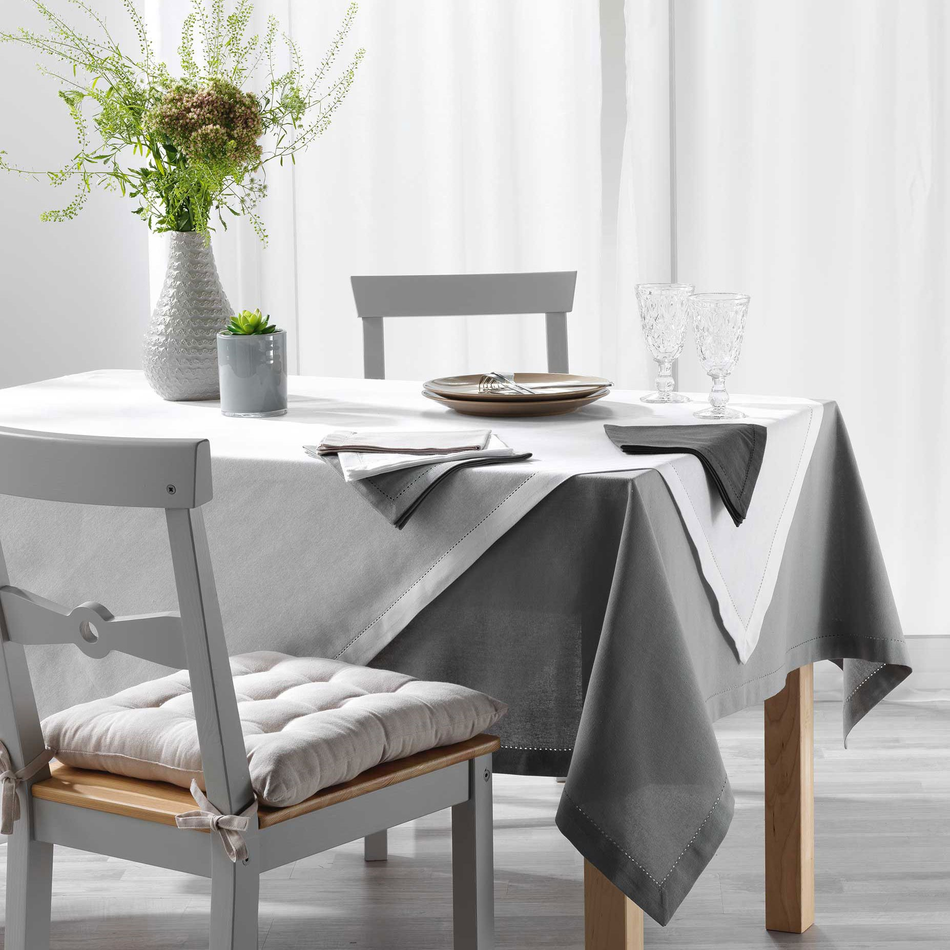 3 Serviettes de table Charlines anthracite