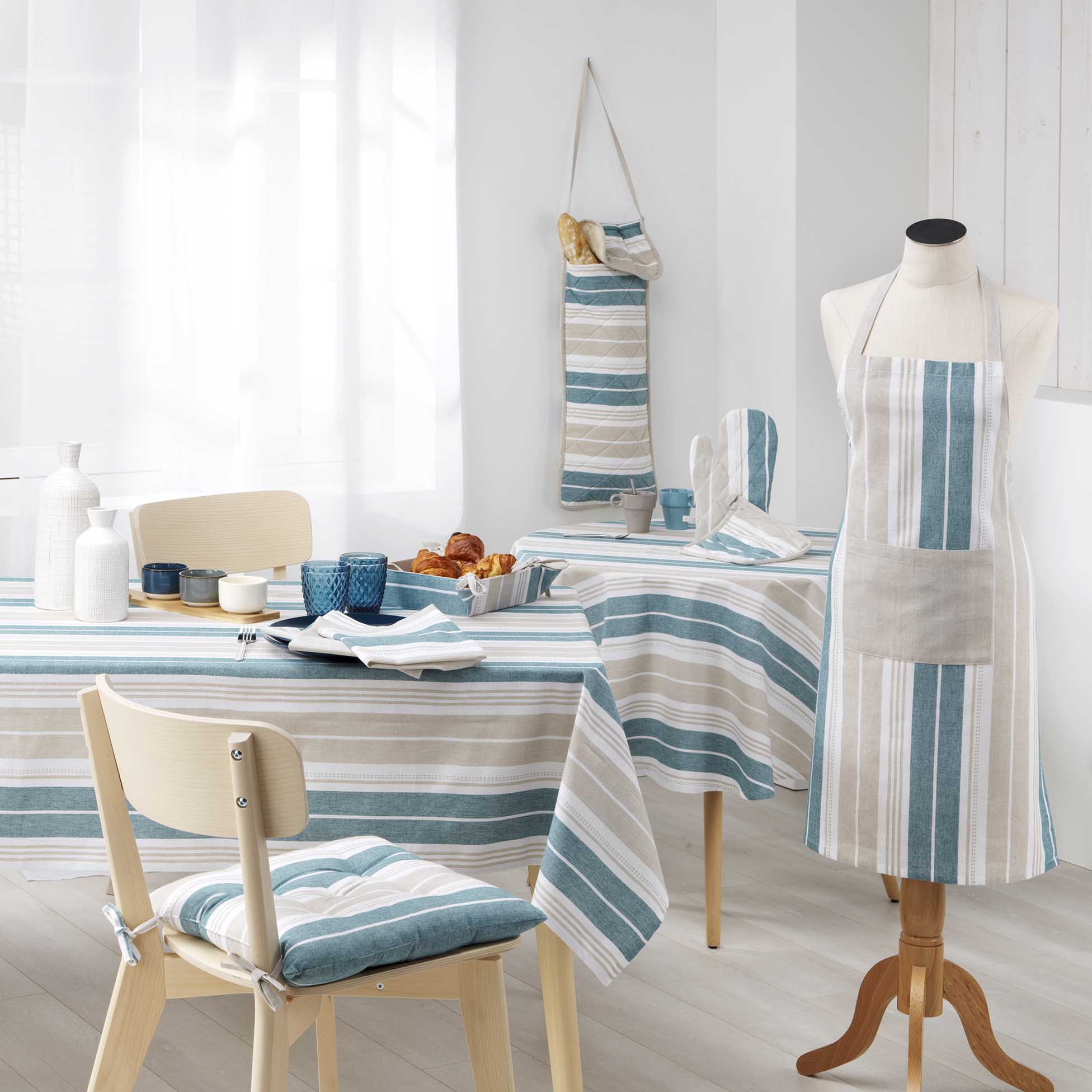 3 Serviettes de table Nature-Line bleu