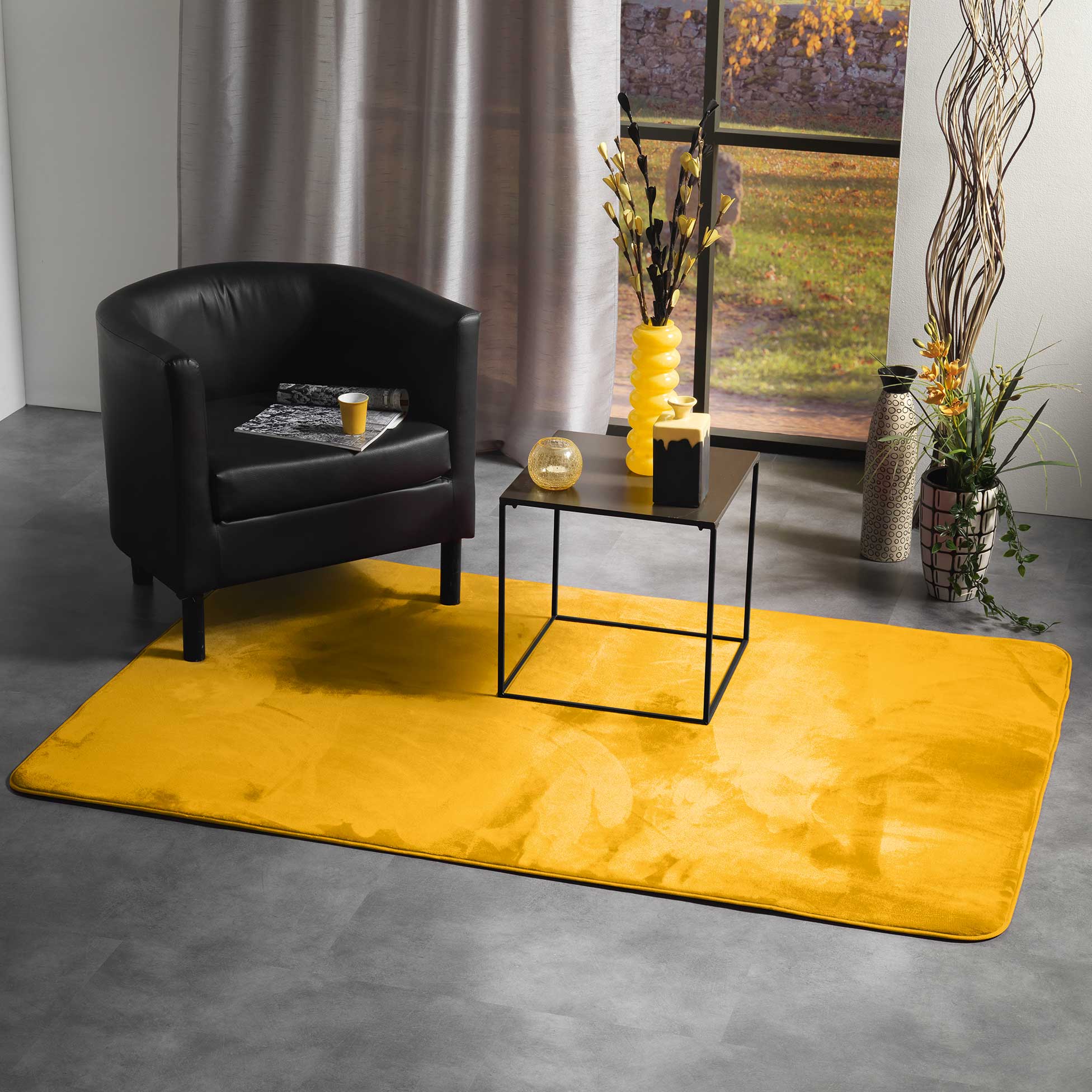 Tapis 120x170cm Flanoux Jaune