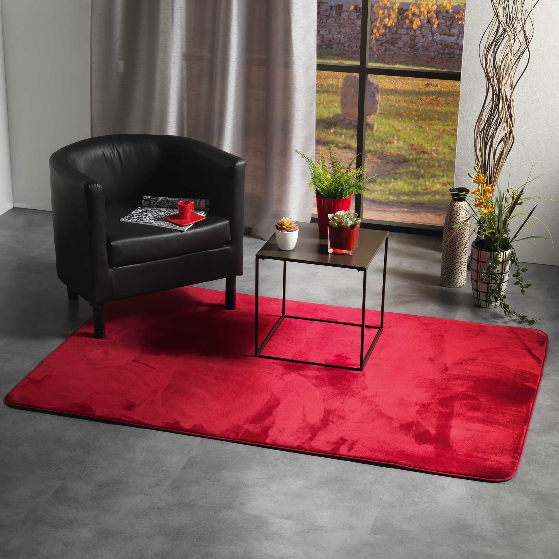 Tapis 120x170cm Flanoux Rouge