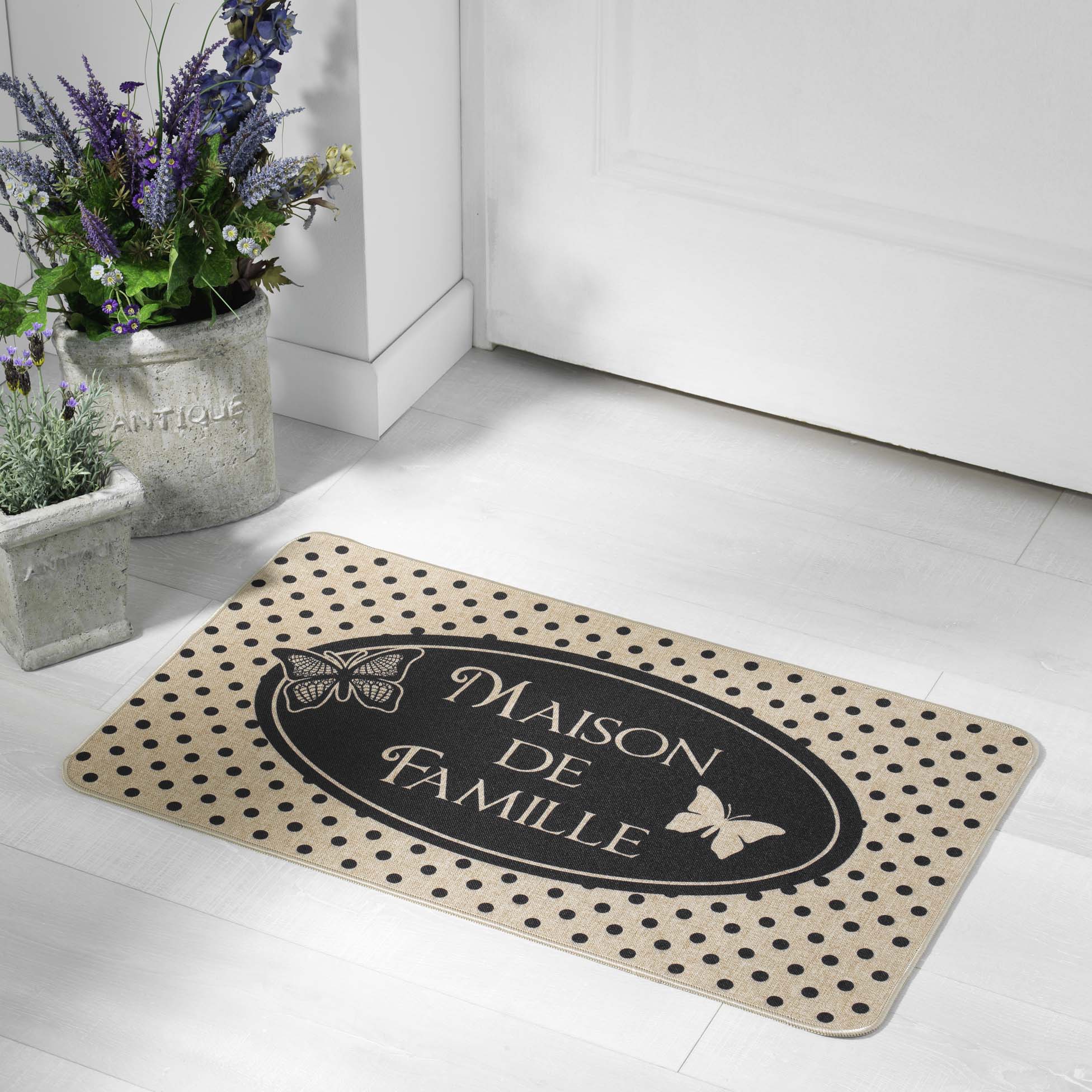 Tapis d'entree 45 x 75 cm Maison de famille