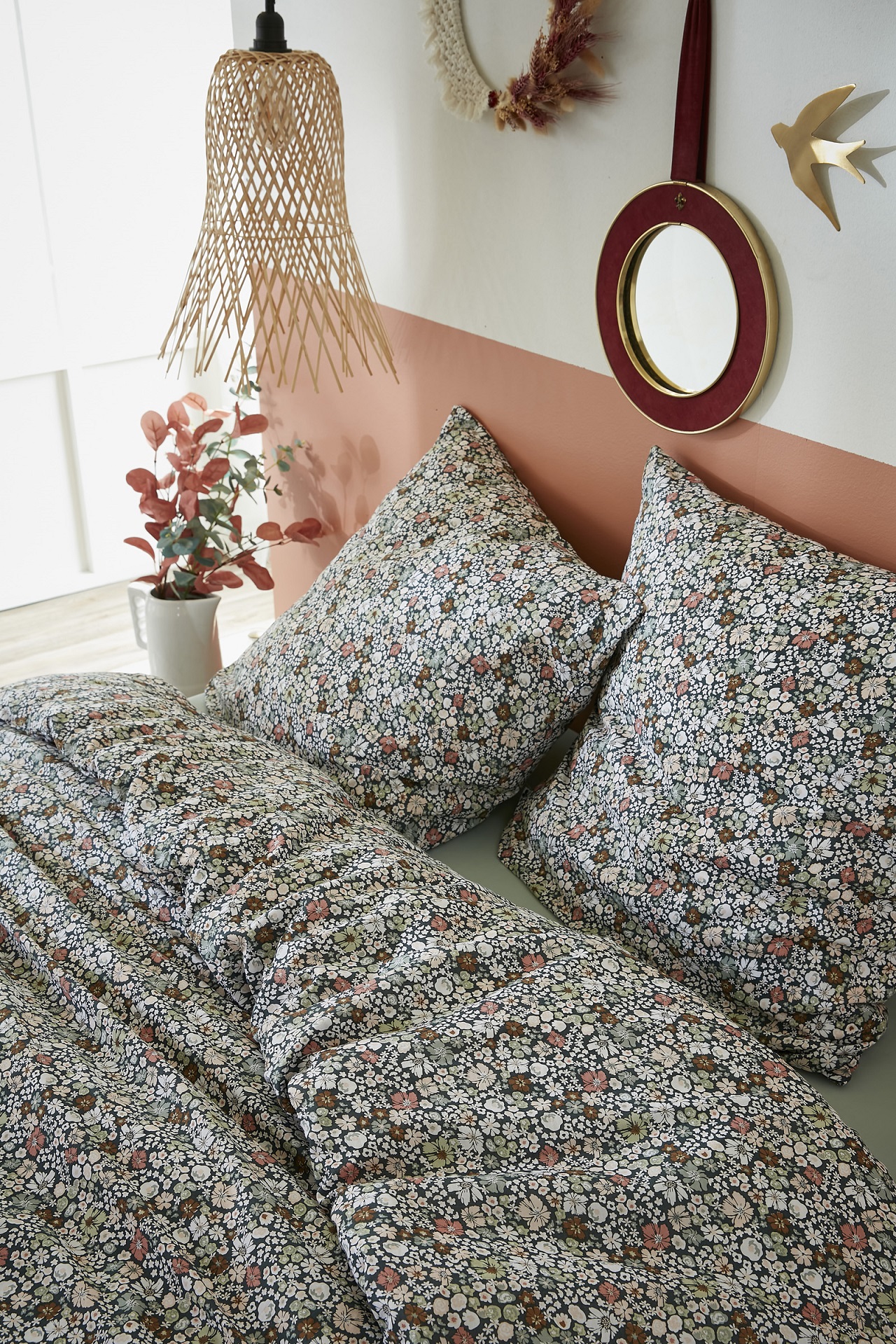 Housse de couette + taie Malia en fleurs