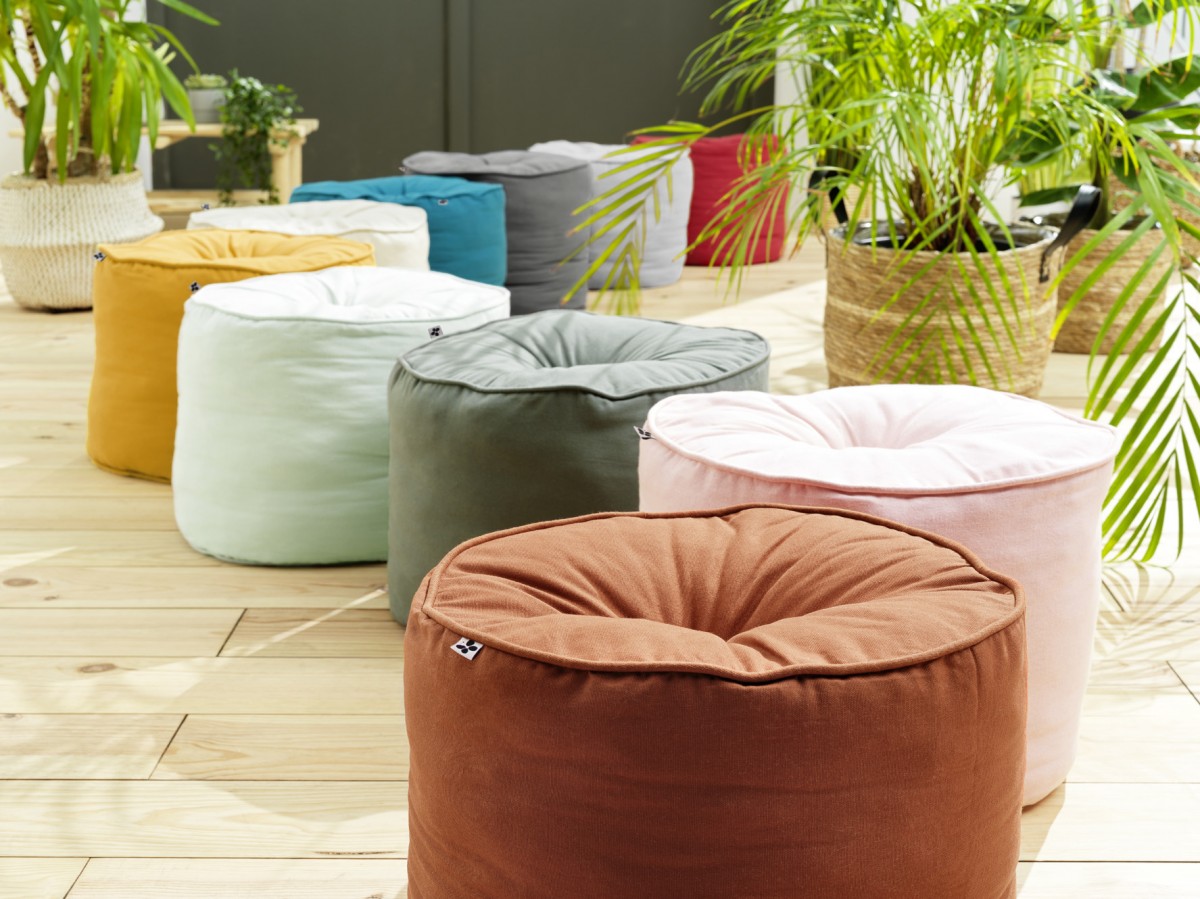 Pouf rond Kalas Pivoine