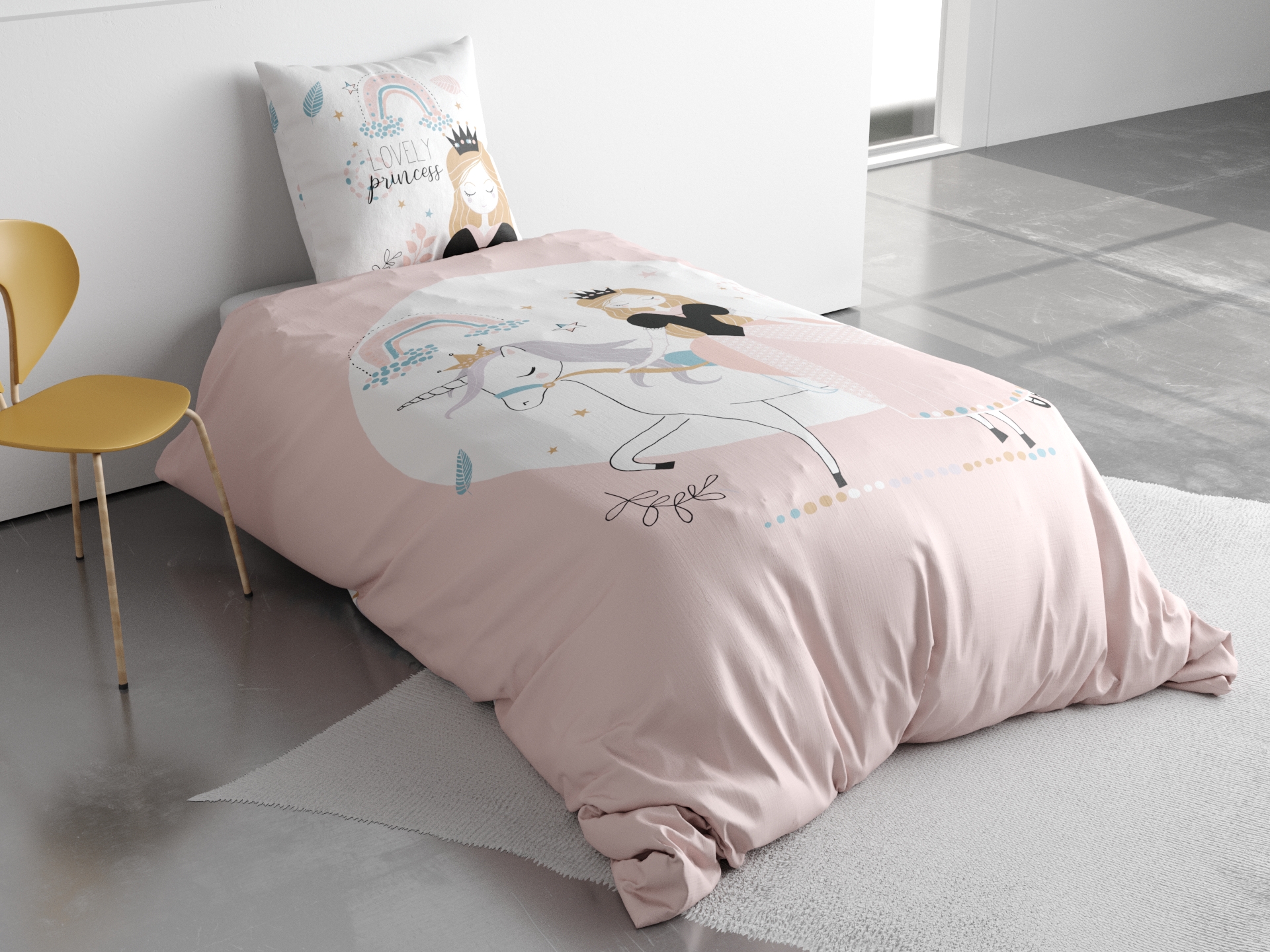 Housse de couette + 1 taie 140 x 200 cm Lovely princesse