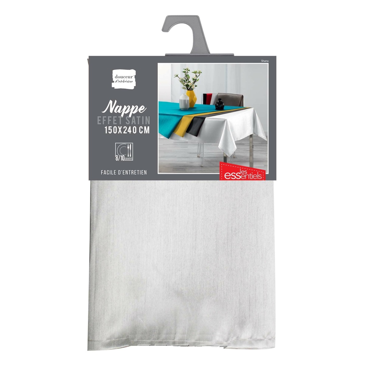 Nappe 140x240cm Shana gris perle