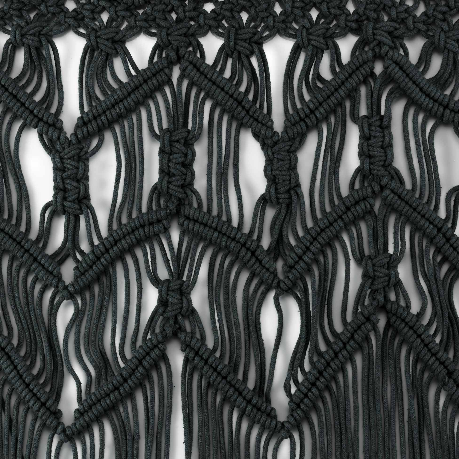 Rideau de fils a passants 90 x 200 cm Macramea noir