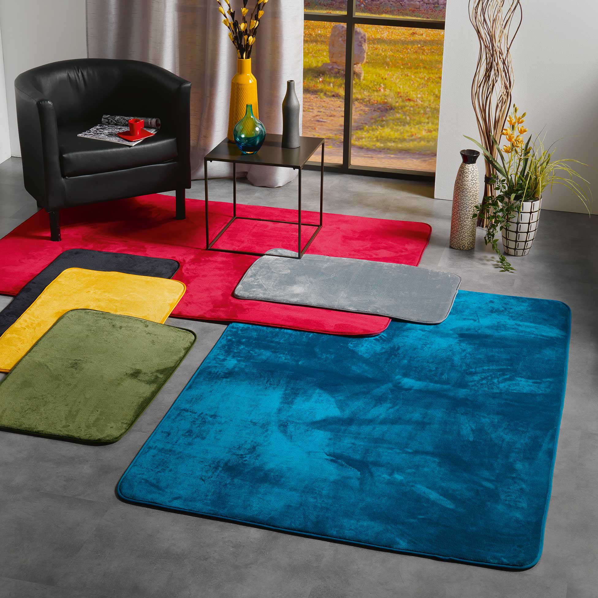 Tapis 50x80cm Flanoux Bleu