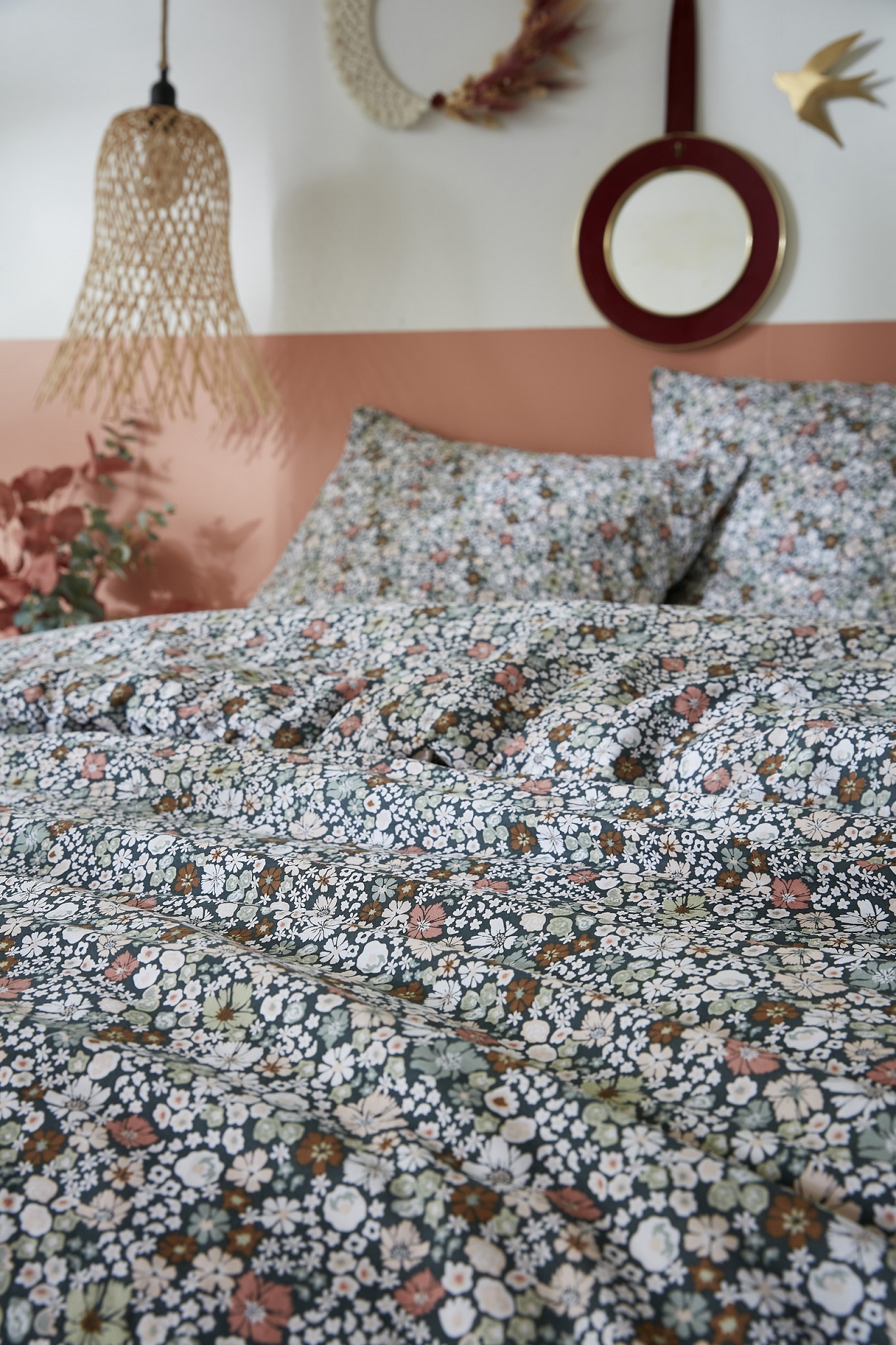 Housse de couette + taie Malia en fleurs